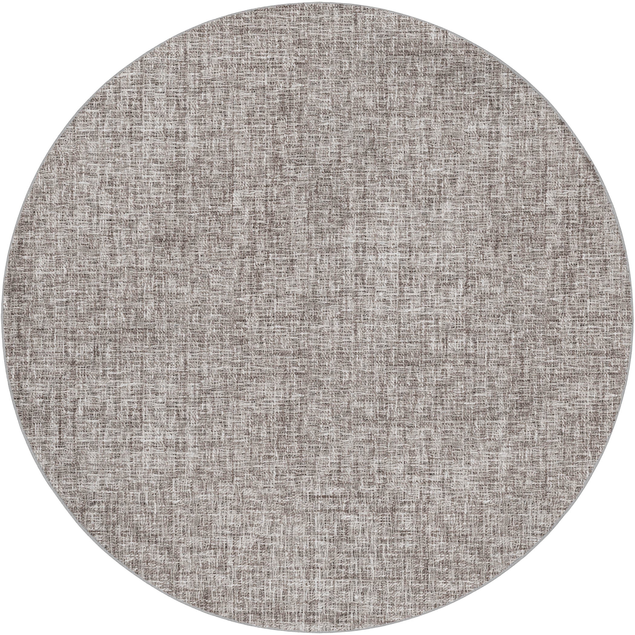 Luxury Washable Transitional VY1 Taupe Brown Rug 8' x 8' #shape_Round