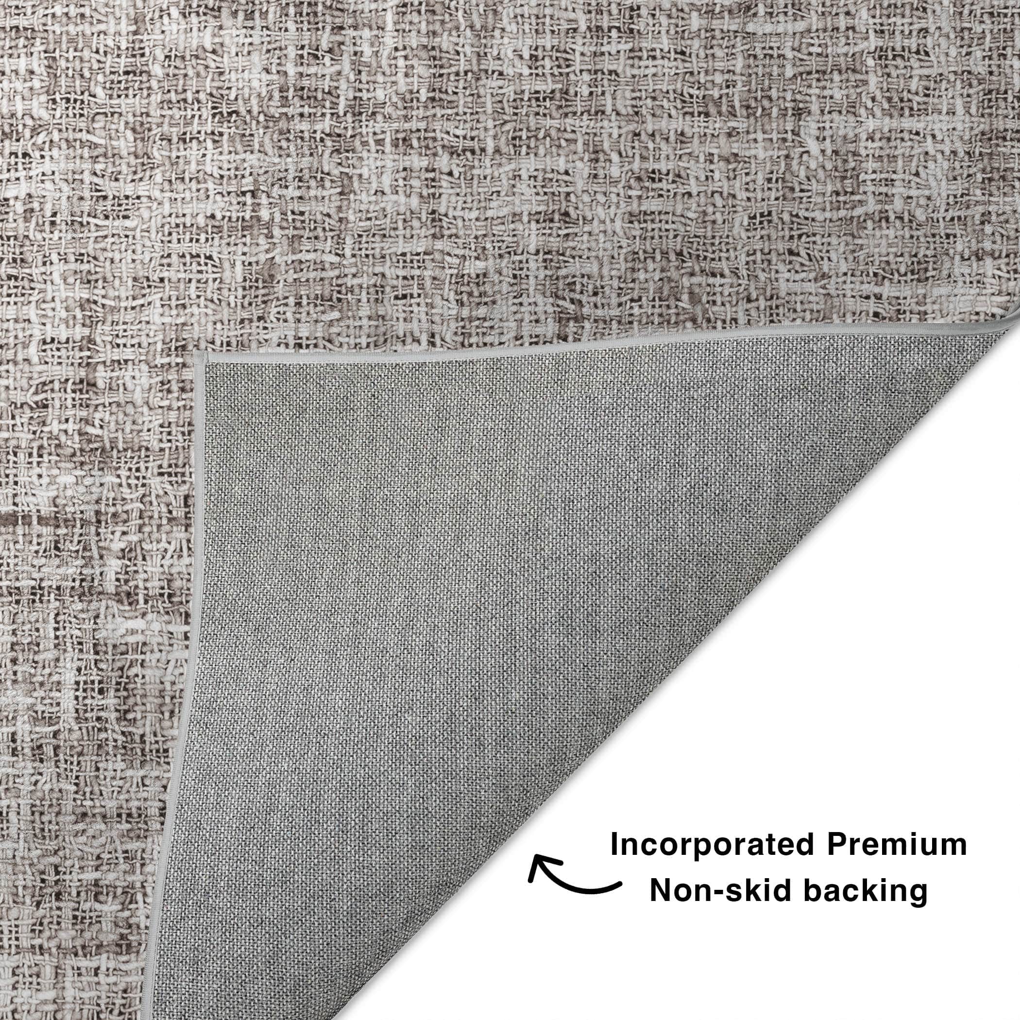 Luxury Washable Transitional VY1 Taupe Brown Rug 1'8" x 2'6" #shape_Rectangle