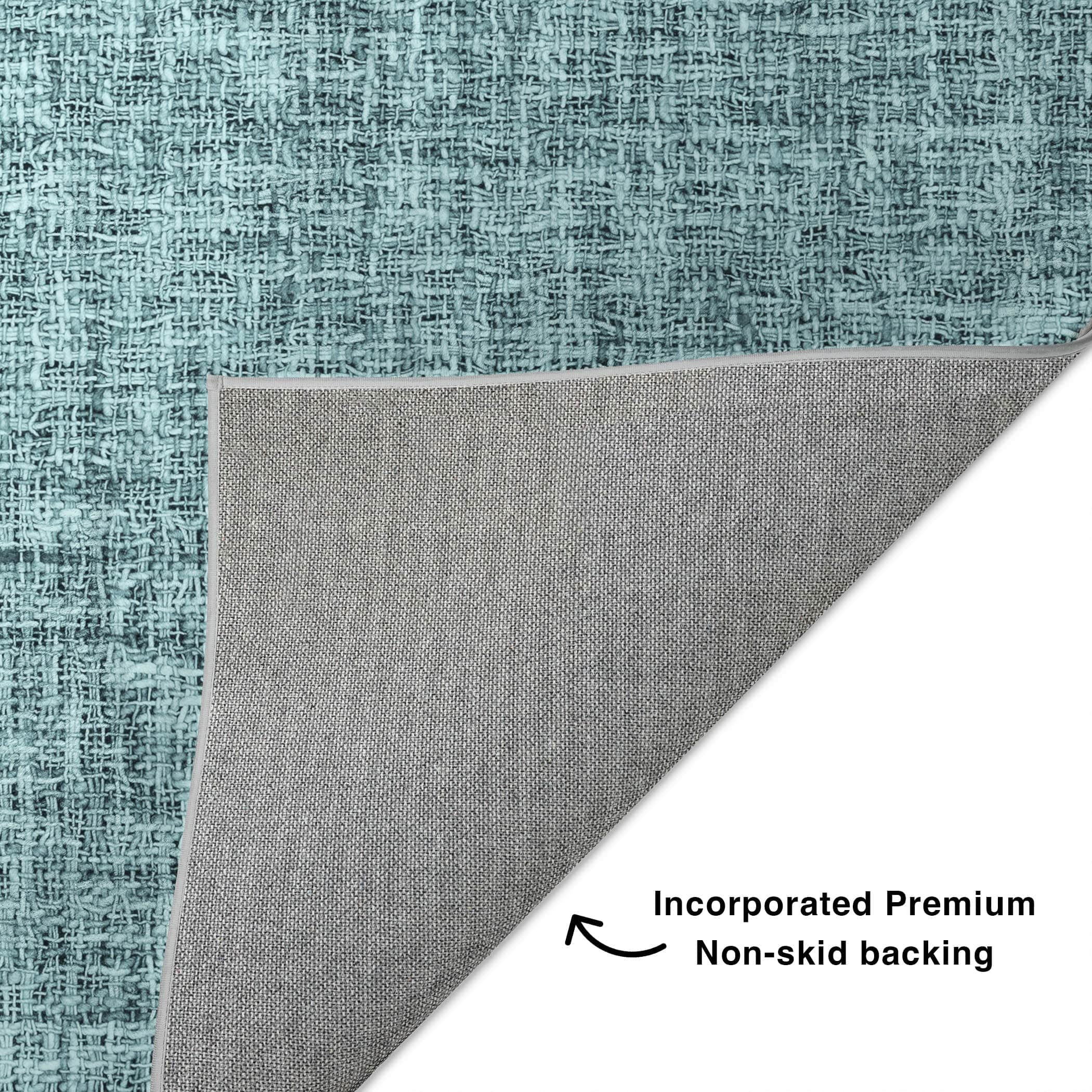 Luxury Washable Transitional VY1 Teal Rug 1'8" x 2'6" #shape_Rectangle