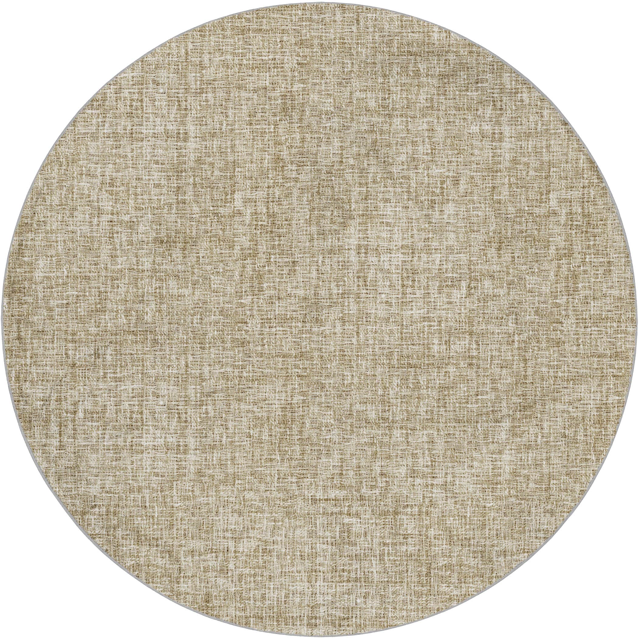 Luxury Washable Transitional VY1 Walnut Gold Rug 8' x 8' #shape_Round
