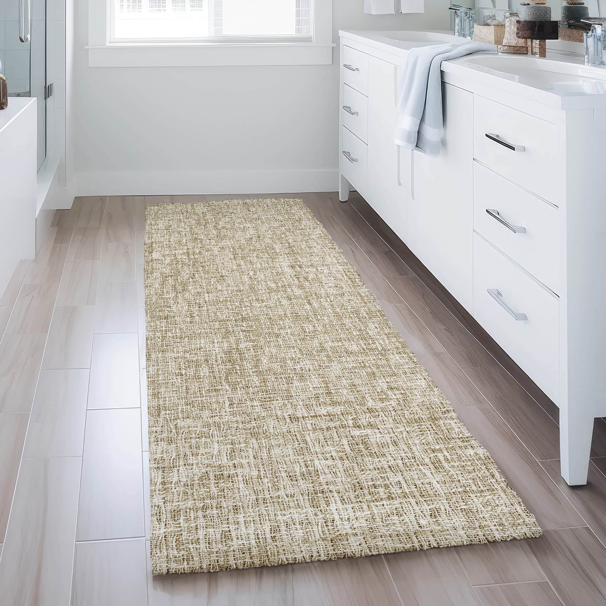 Luxury Washable Transitional VY1 Walnut Gold Rug 2'3" x 7'6" #shape_Runner