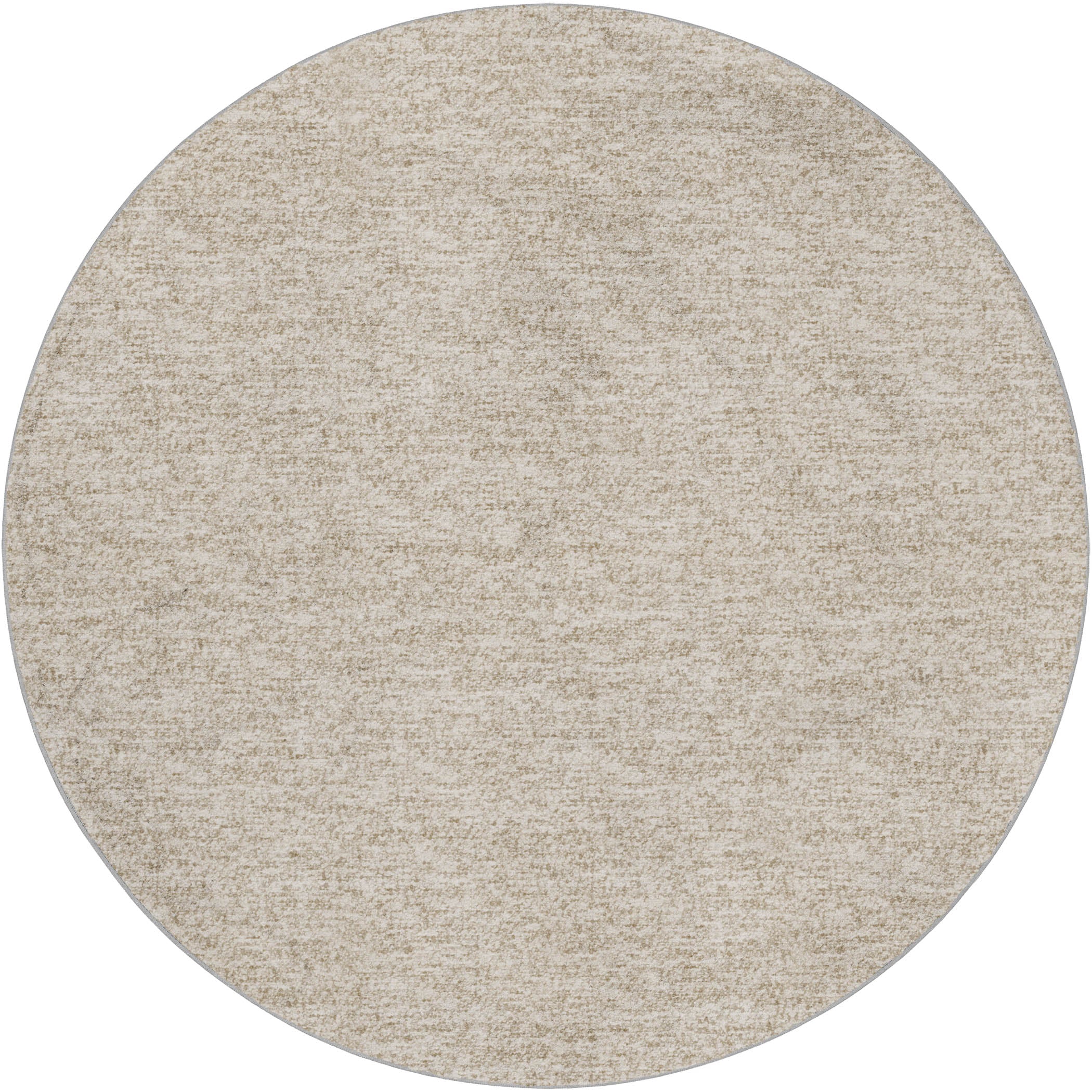 Luxury Washable Transitional VY2 Beige Brown Rug 8' x 8' #shape_Round