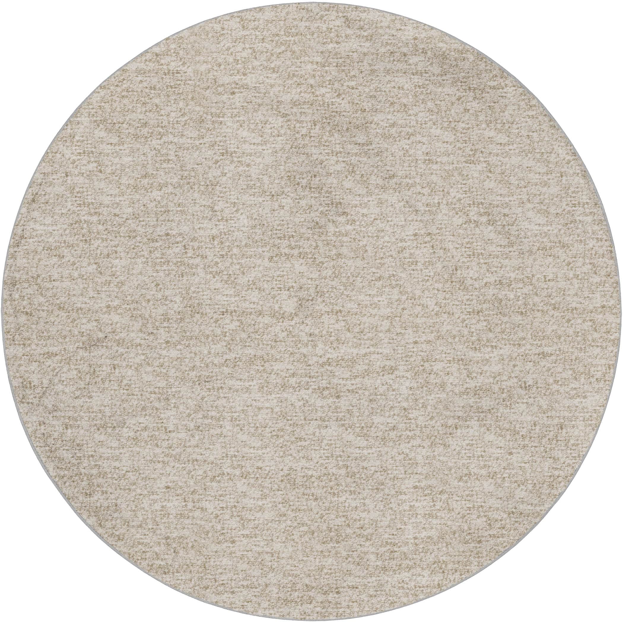Luxury Washable Transitional VY2 Beige Brown Rug 8' x 8' #shape_Round