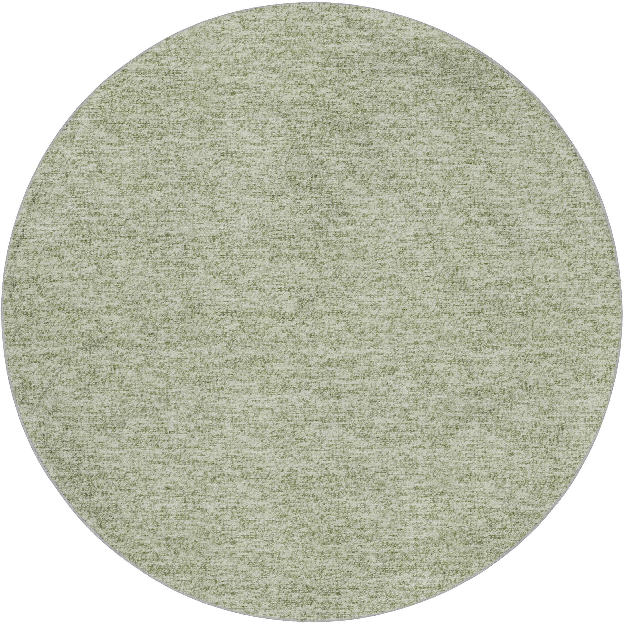 Luxury Washable Transitional VY2 Celery Green Rug 8' x 8' #shape_Round