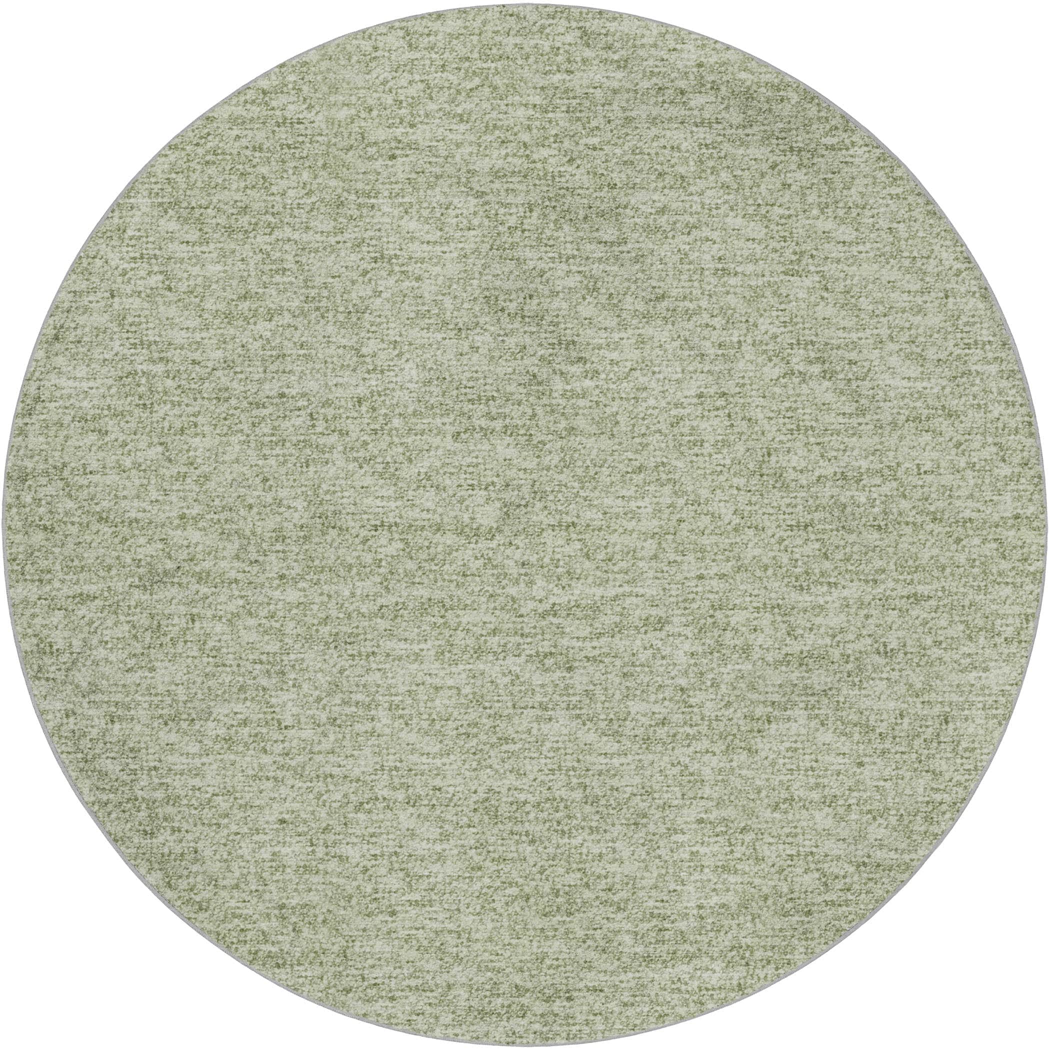 Luxury Washable Transitional VY2 Celery Green Rug 8' x 8' #shape_Round