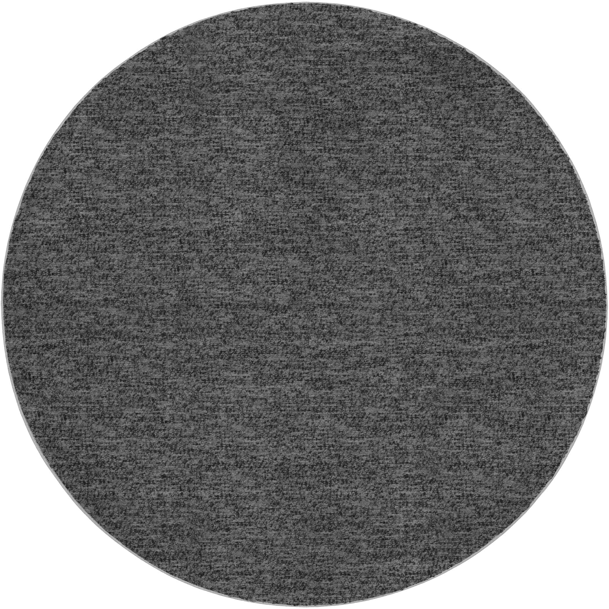Luxury Washable Transitional VY2 Charcoal Gray Rug 8' x 8' #shape_Round