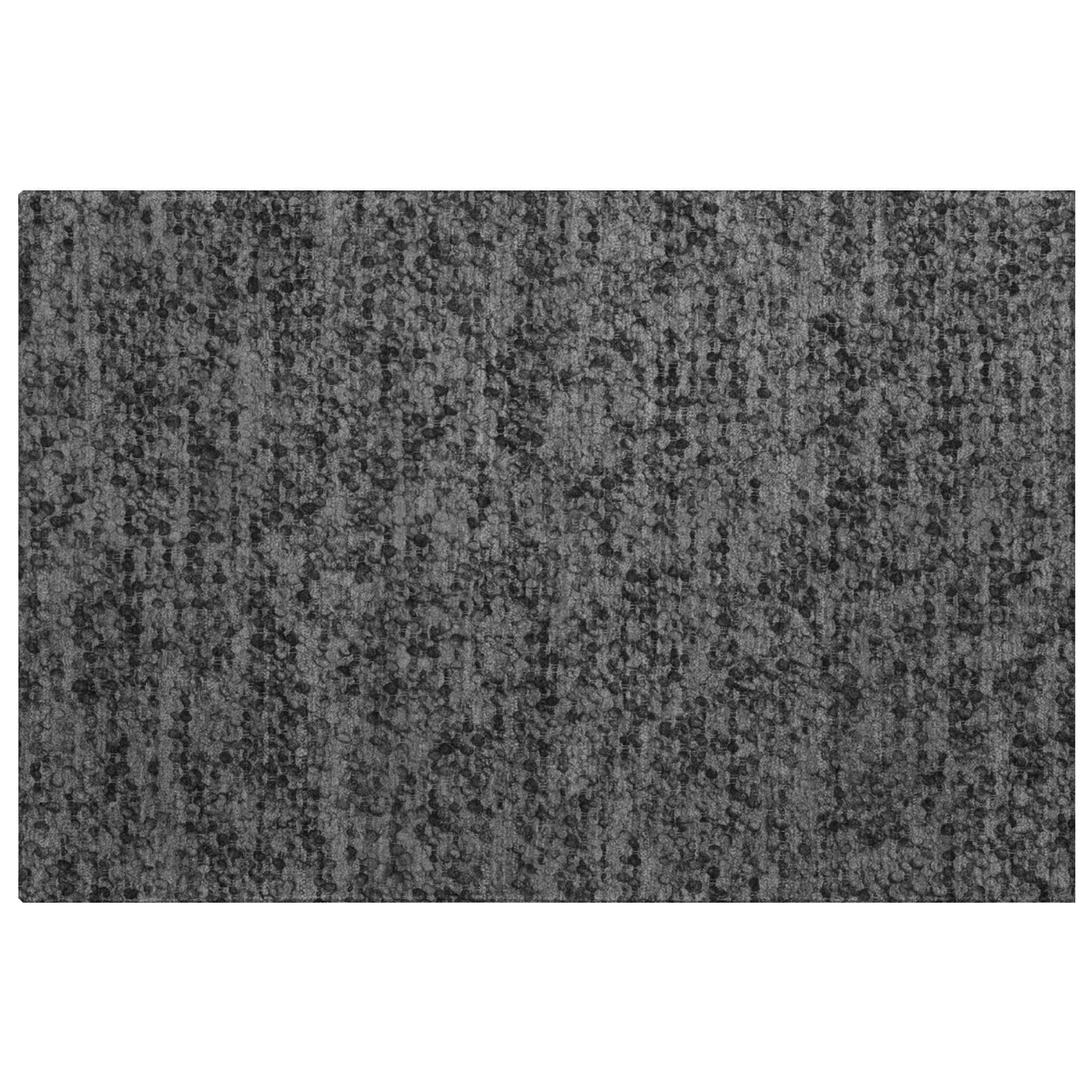 Luxury Washable Transitional VY2 Charcoal Gray Rug 1'8" x 2'6" #shape_Rectangle