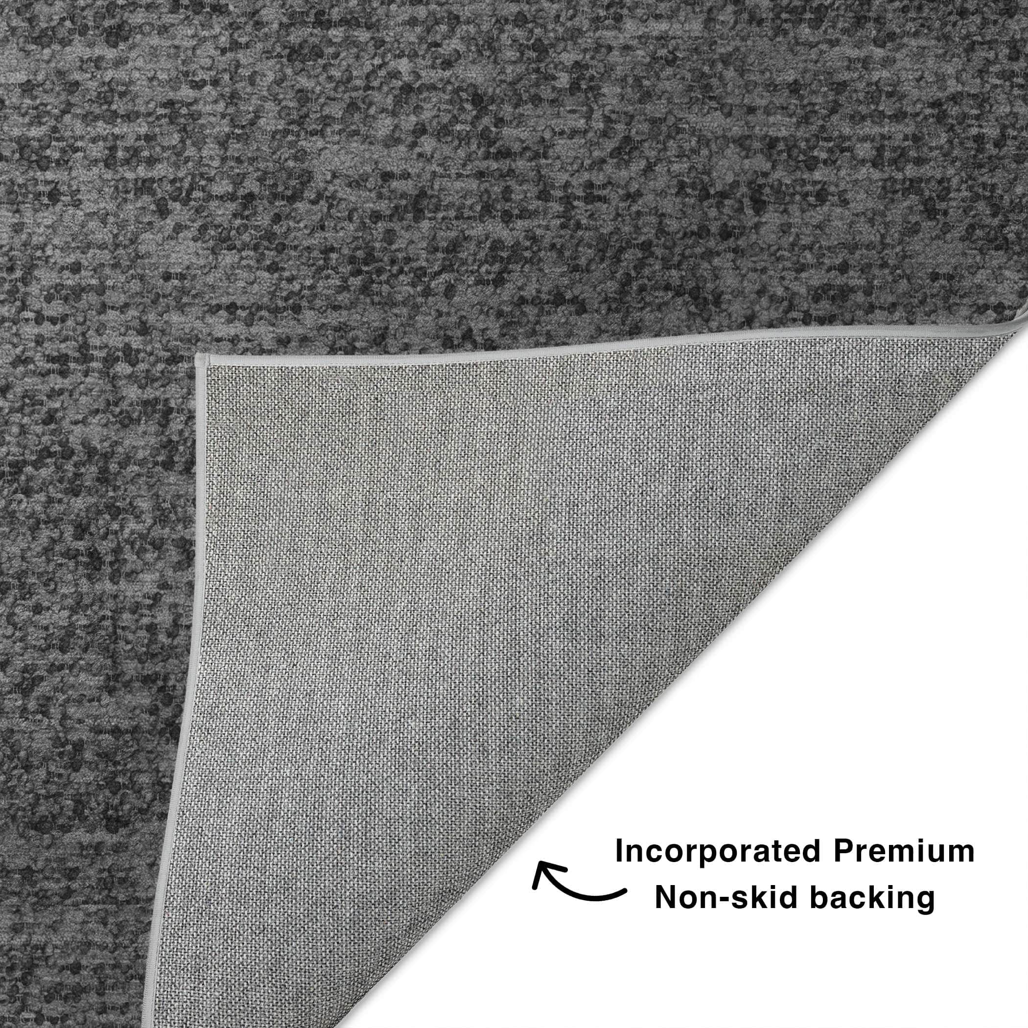 Luxury Washable Transitional VY2 Charcoal Gray Rug 1'8" x 2'6" #shape_Rectangle