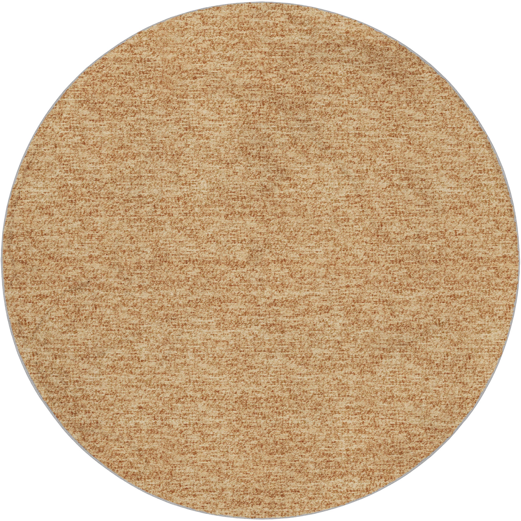Luxury Washable Transitional VY2 Copper Orange Rug 8' x 8' #shape_Round