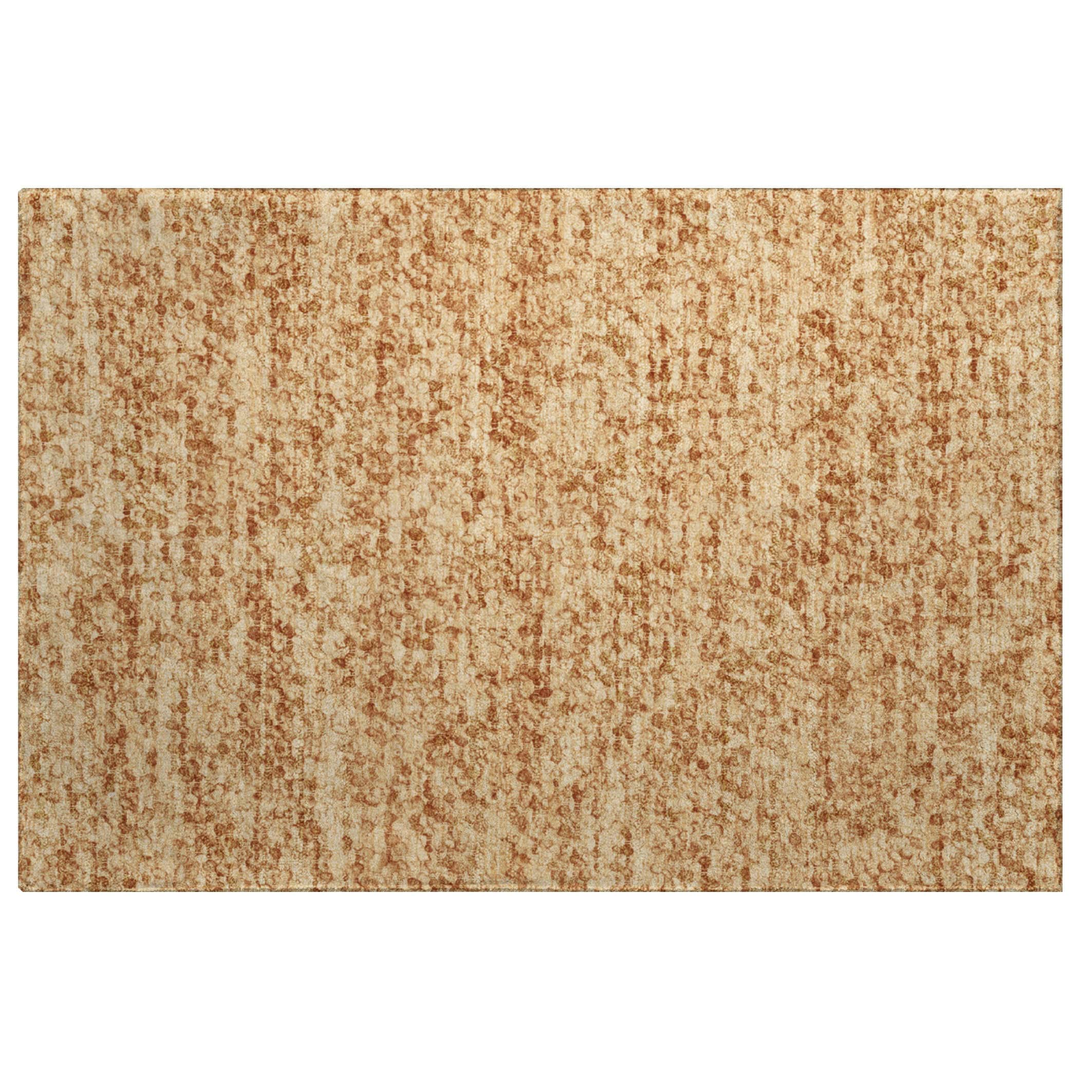 Luxury Washable Transitional VY2 Copper Orange Rug 1'8" x 2'6" #shape_Rectangle
