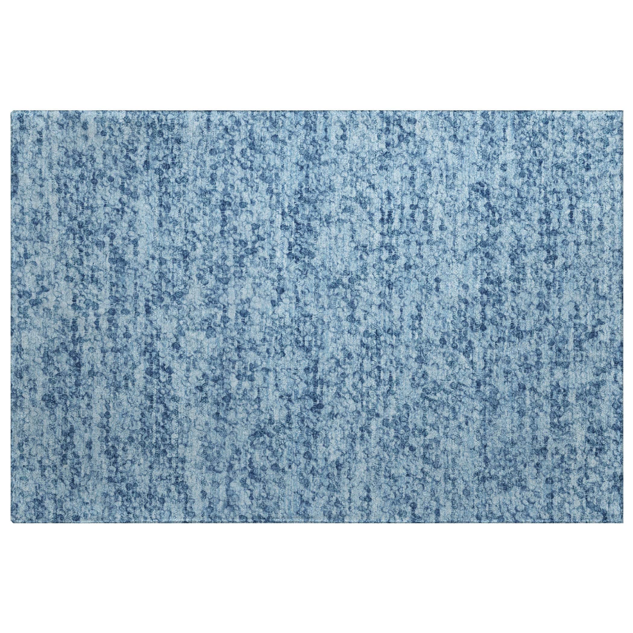 Luxury Washable Transitional VY2 Denim Blue Rug 1'8" x 2'6" #shape_Rectangle
