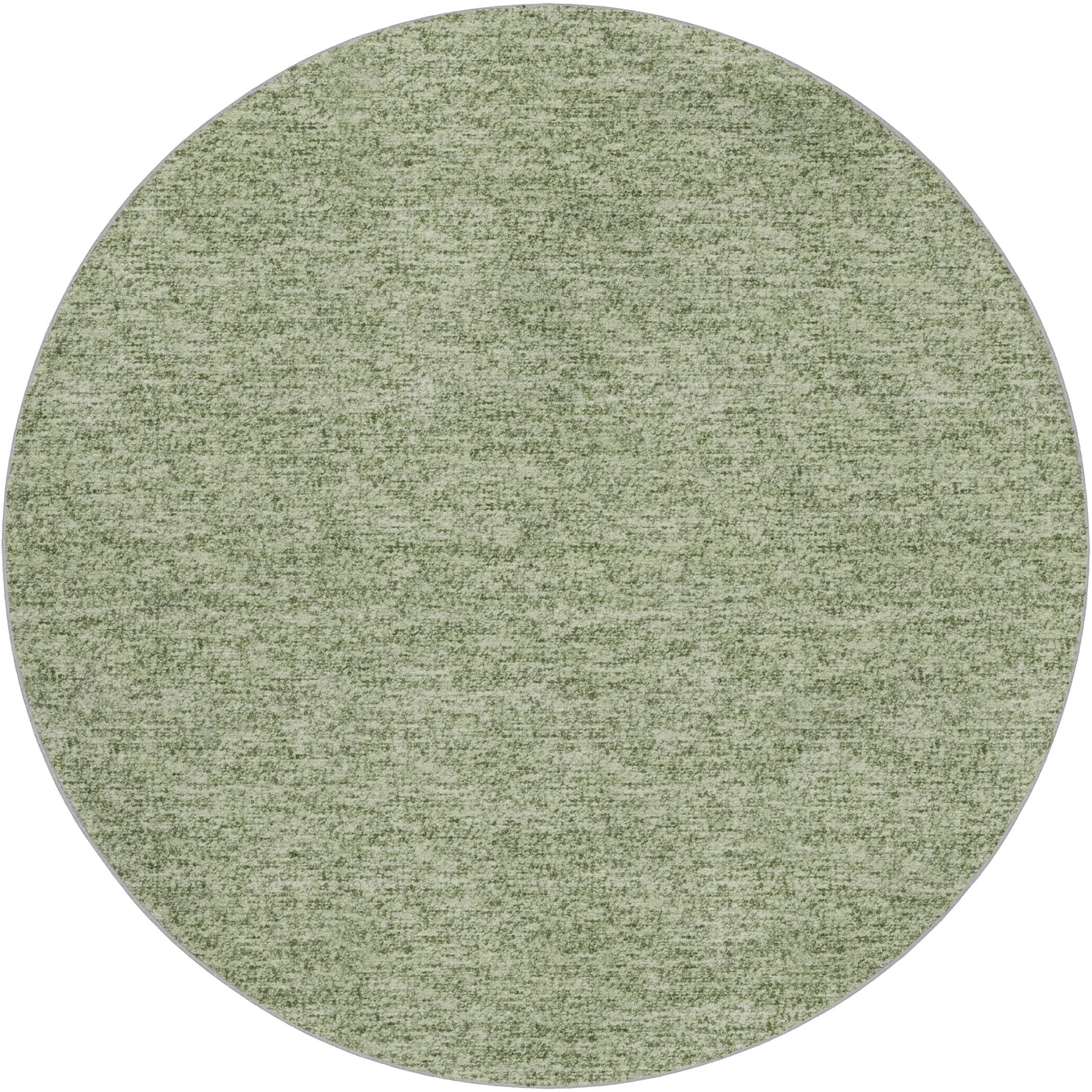 Luxury Washable Transitional VY2 Fern Green Rug 8' x 8' #shape_Round