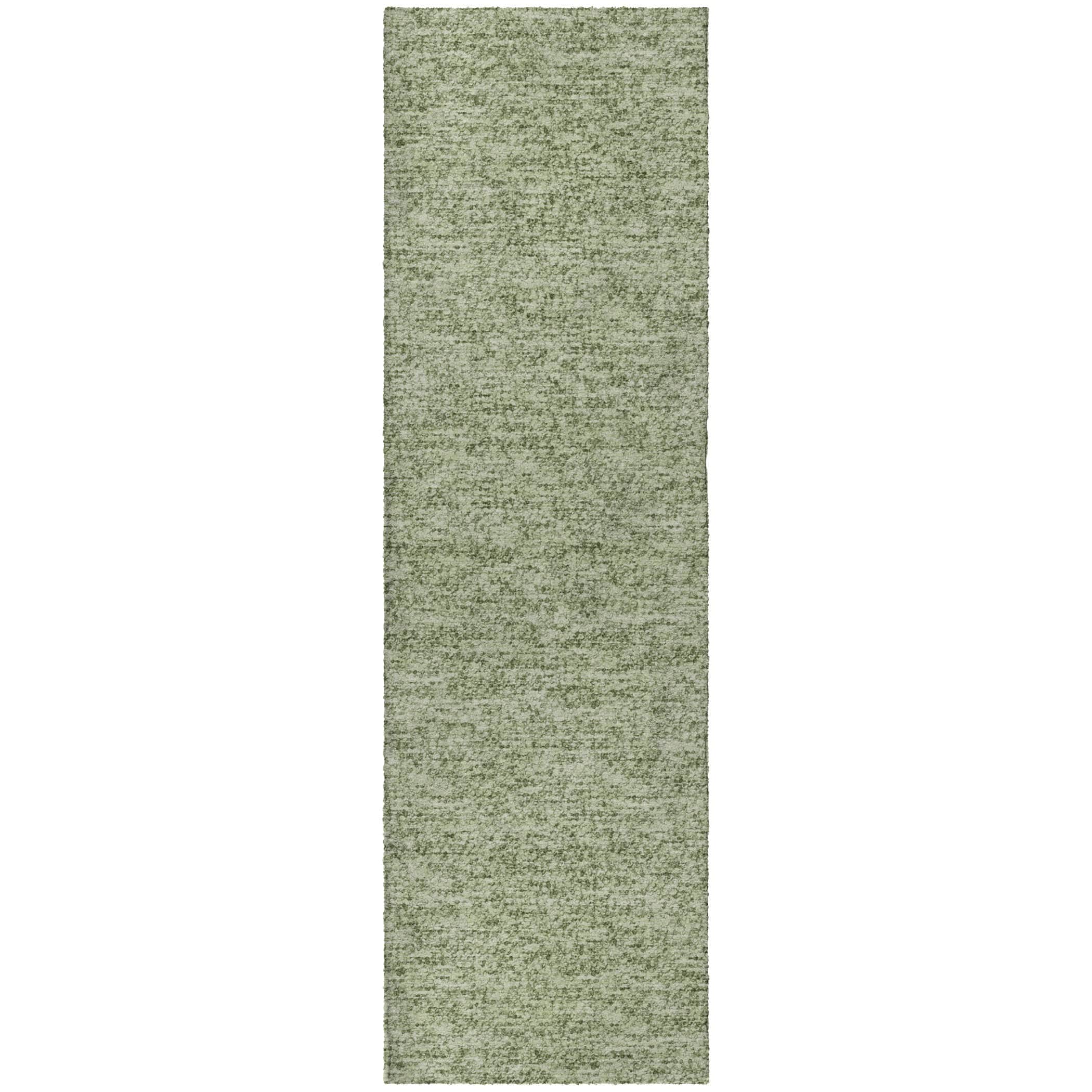 Luxury Washable Transitional VY2 Fern Green Rug 2'3" x 7'6" #shape_Runner
