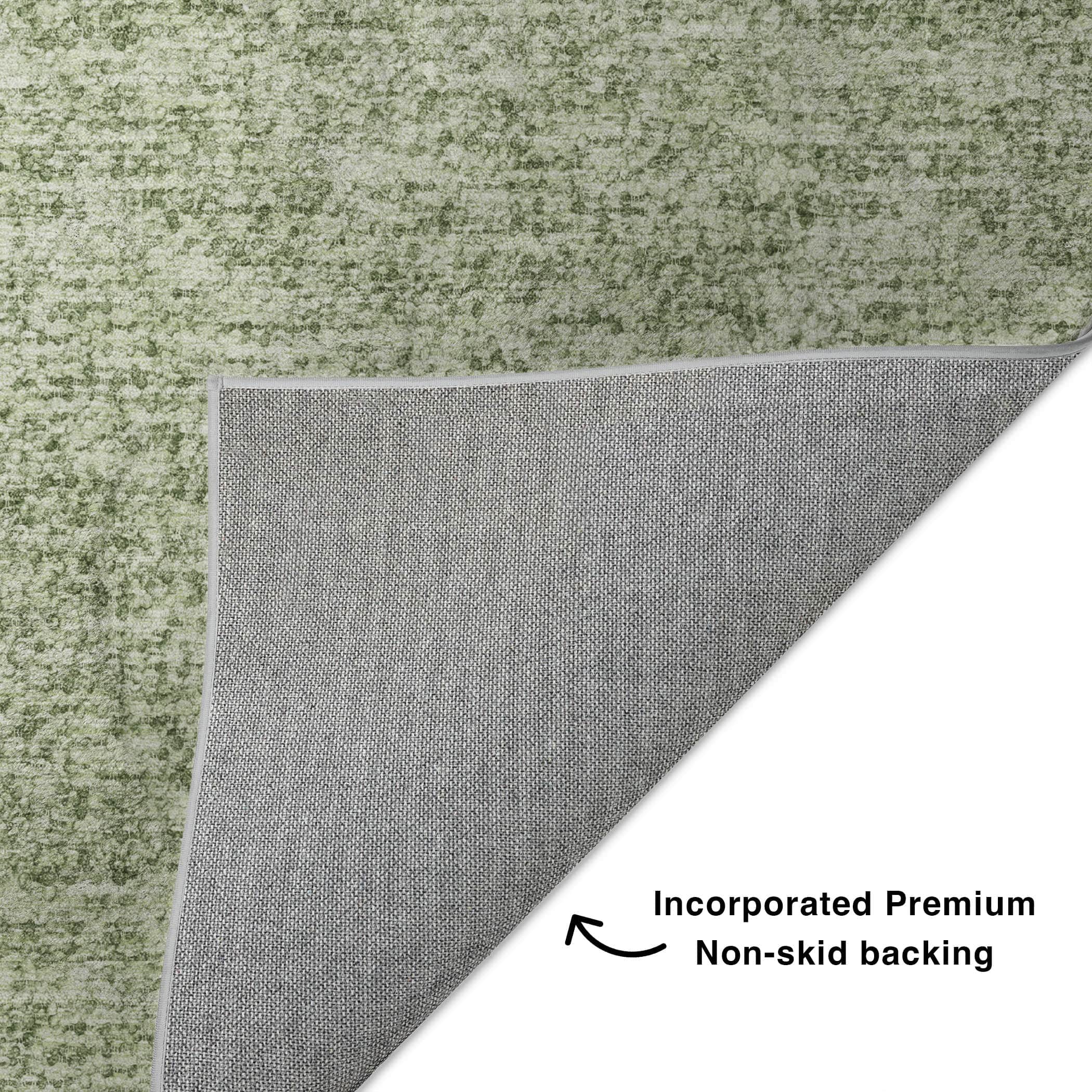 Luxury Washable Transitional VY2 Fern Green Rug 1'8" x 2'6" #shape_Rectangle