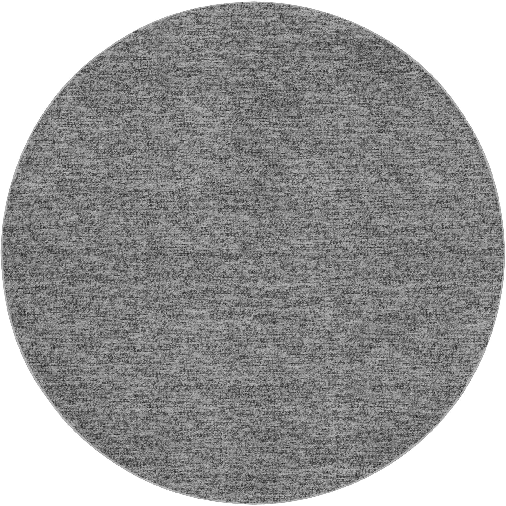 Luxury Washable Transitional VY2 Gray Rug 8' x 8' #shape_Round