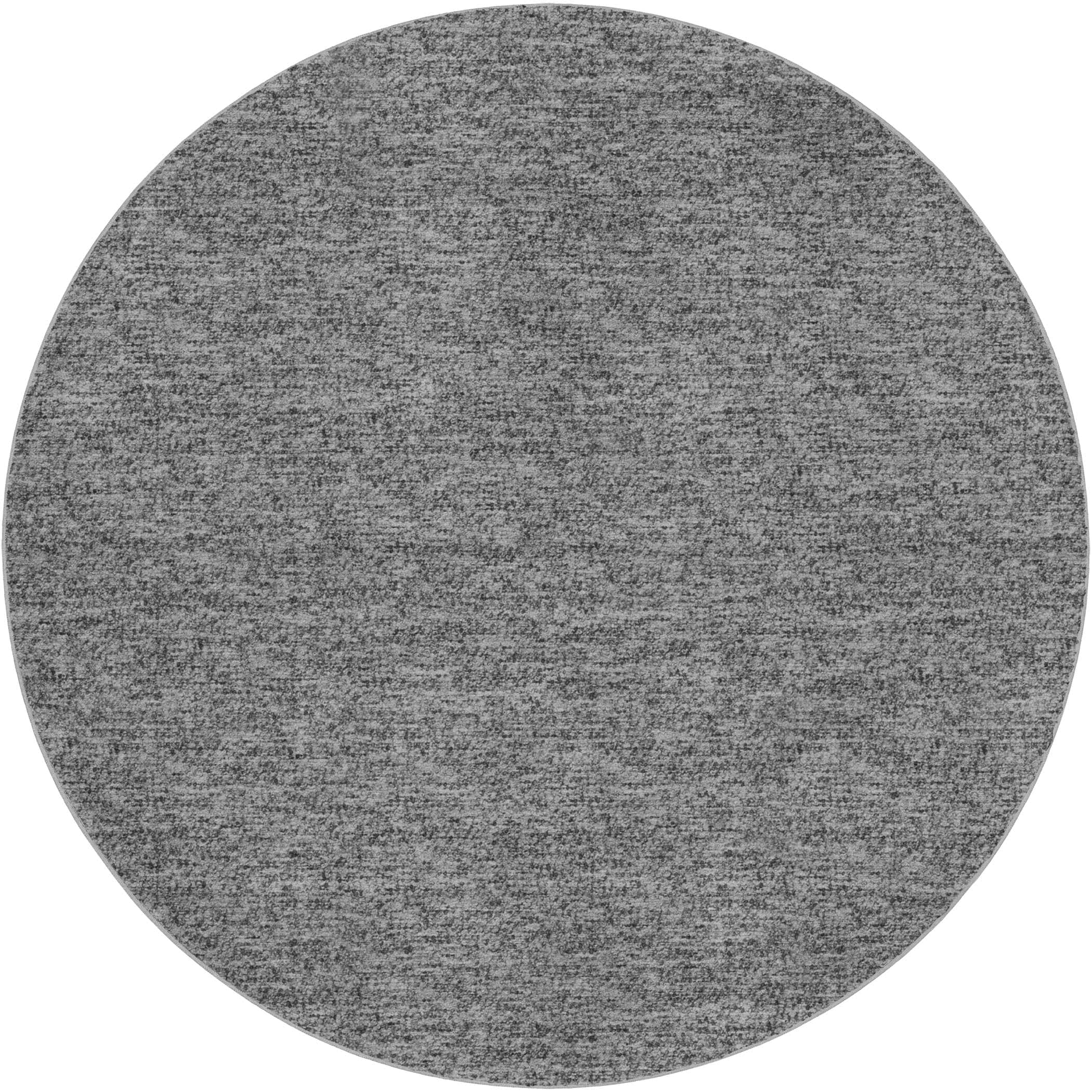 Luxury Washable Transitional VY2 Gray Rug 8' x 8' #shape_Round