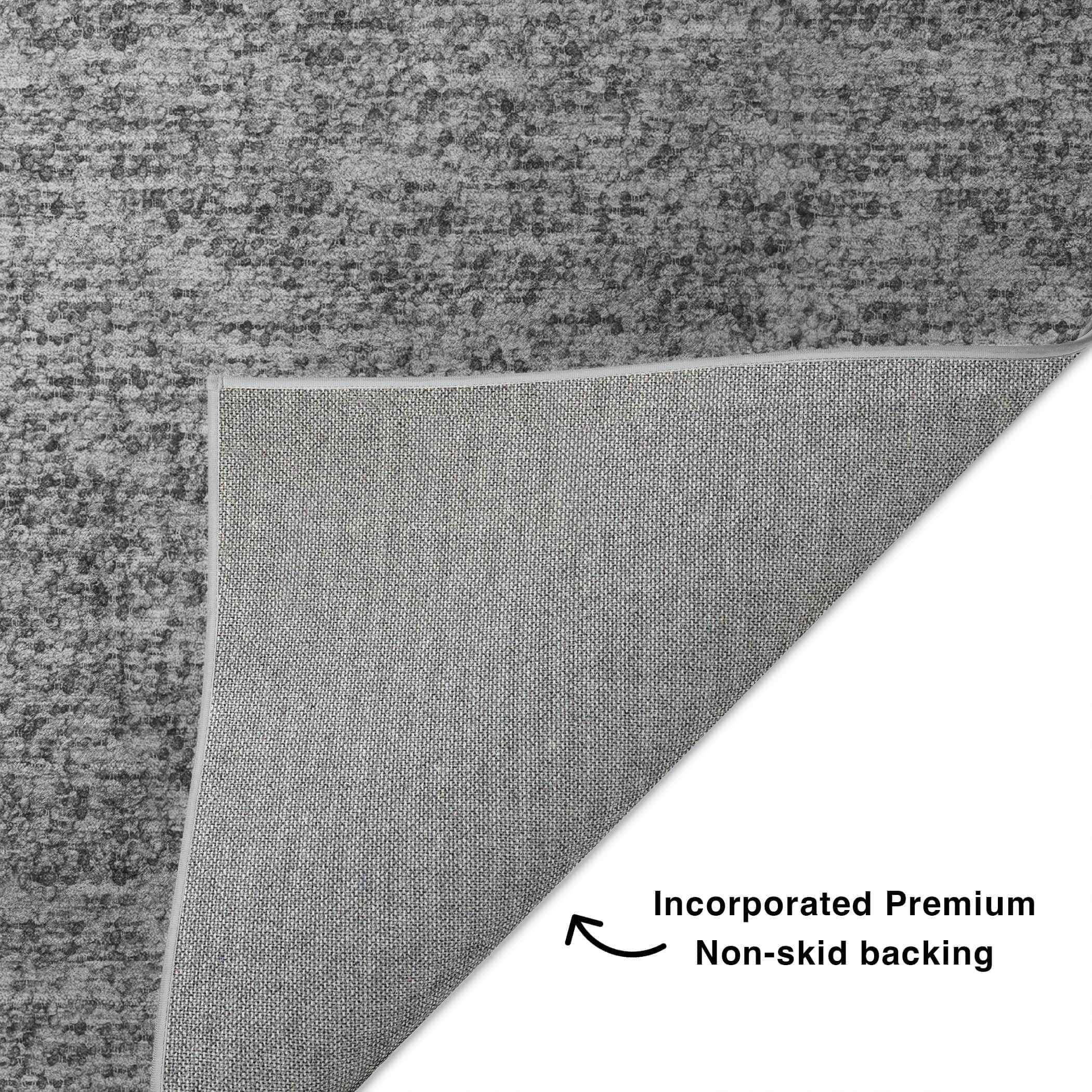 Luxury Washable Transitional VY2 Gray Rug 1'8" x 2'6" #shape_Rectangle