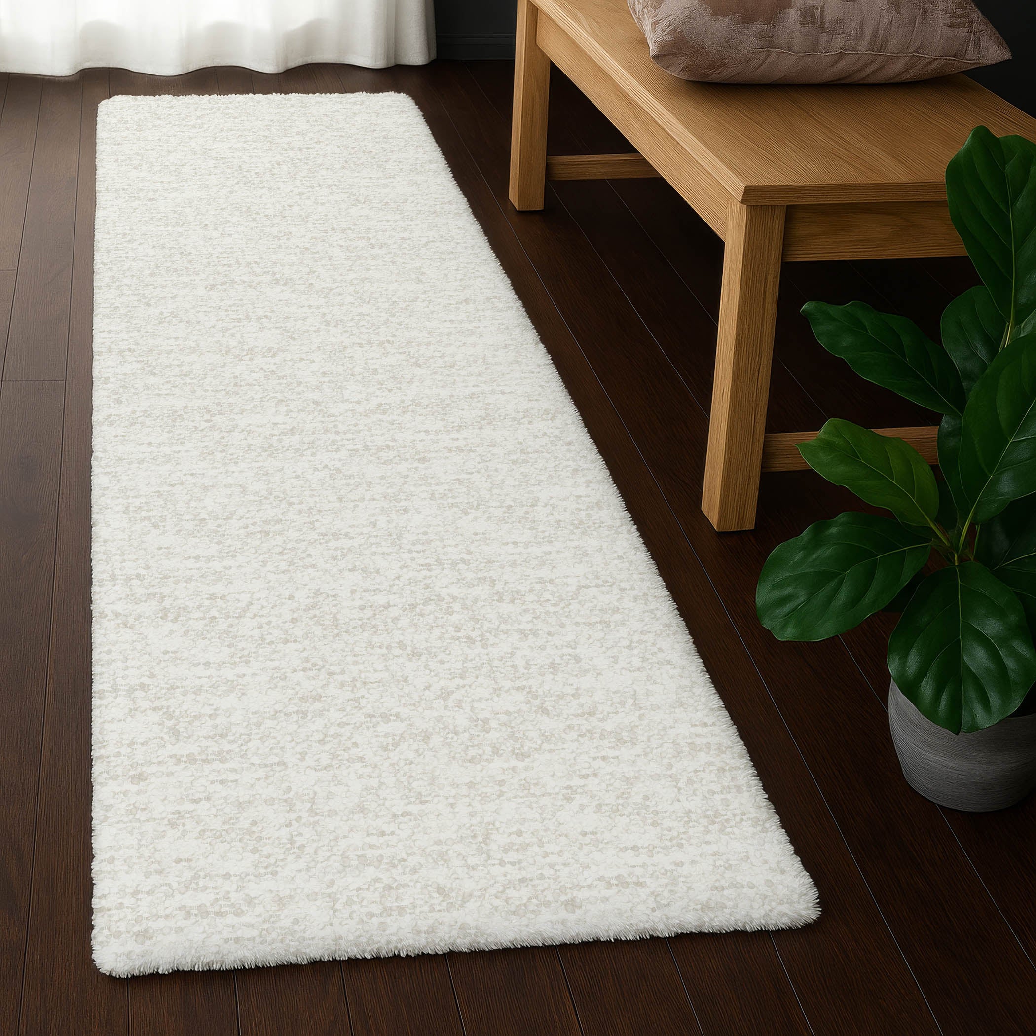 Luxury Washable Transitional VY2 Ivory Rug 2'3" x 7'6" #shape_Runner