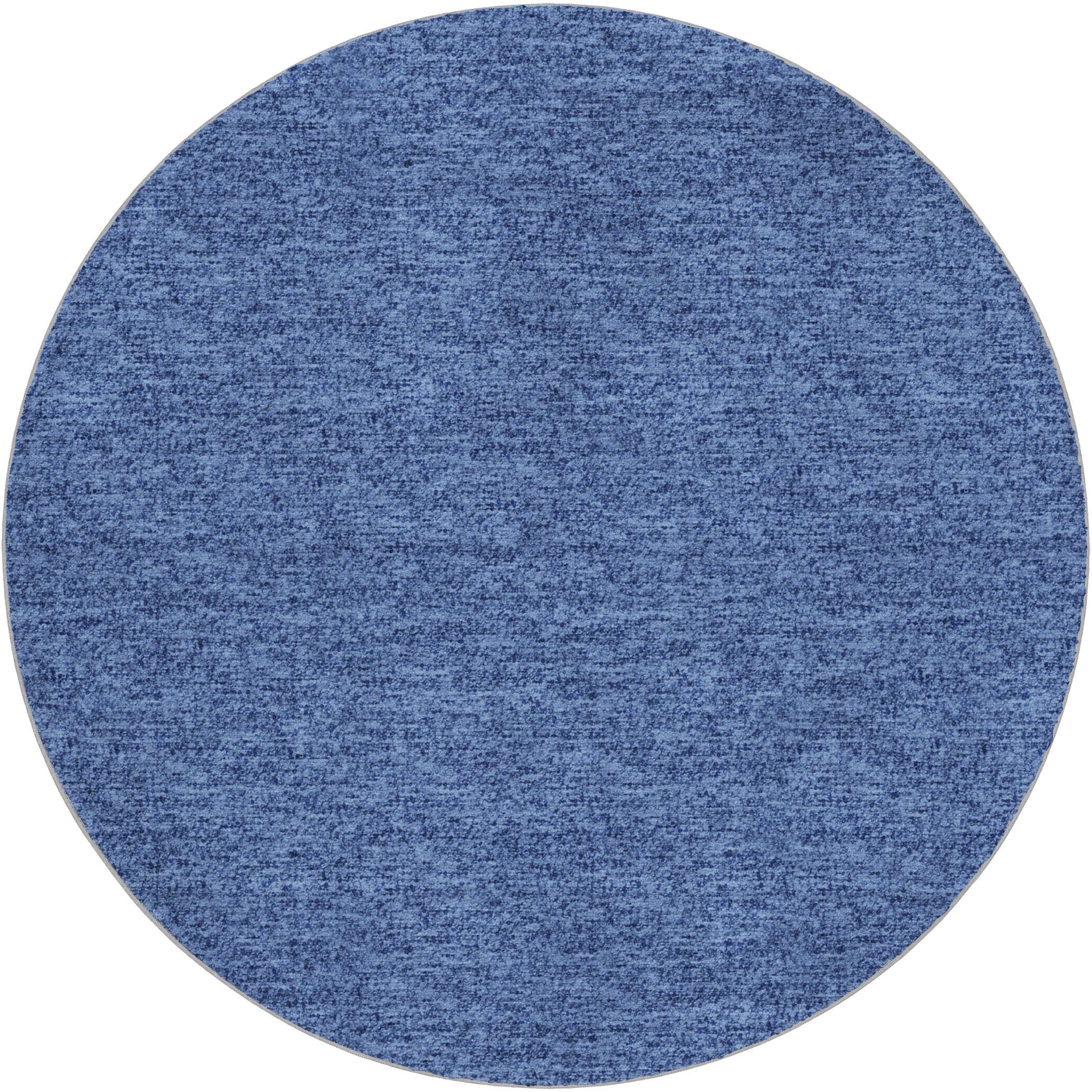 Luxury Washable Transitional VY2 Navy Blue Rug 8' x 8' #shape_Round