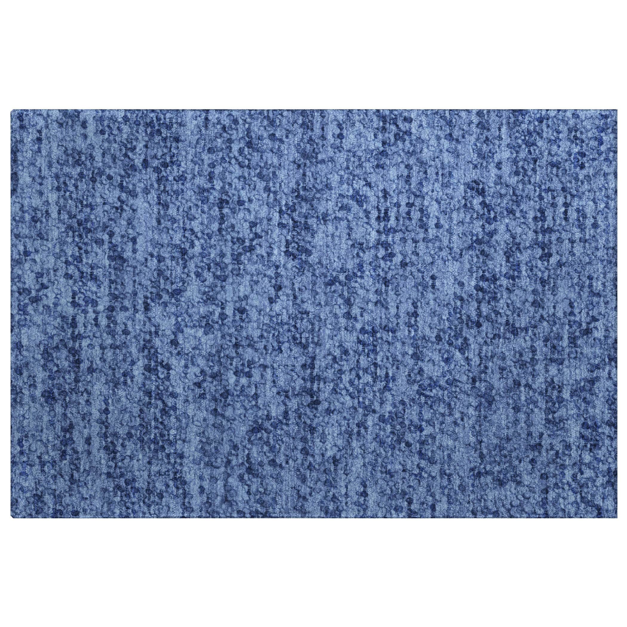 Luxury Washable Transitional VY2 Navy Blue Rug 1'8" x 2'6" #shape_Rectangle