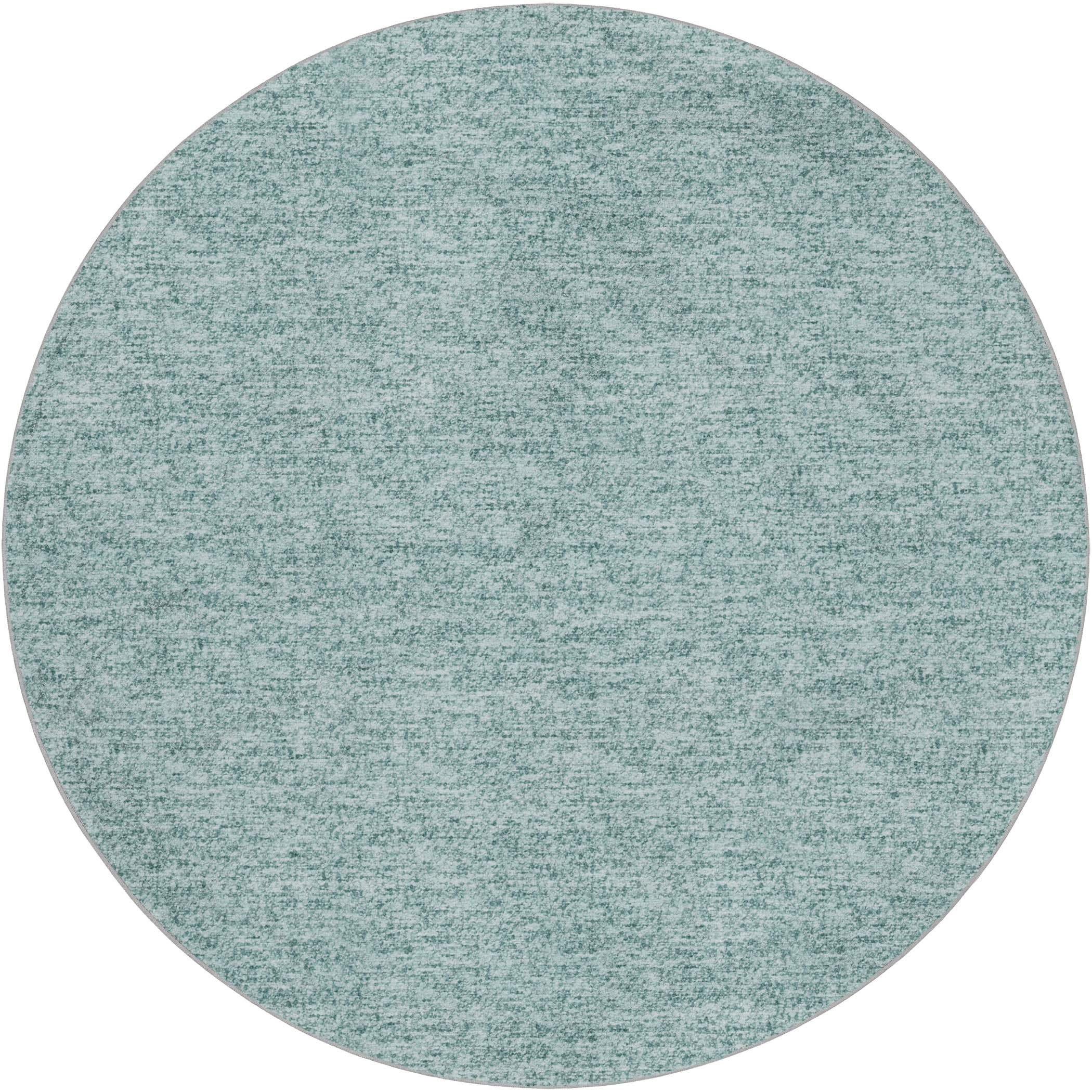 Luxury Washable Transitional VY2 Seafoam Blue Rug 8' x 8' #shape_Round