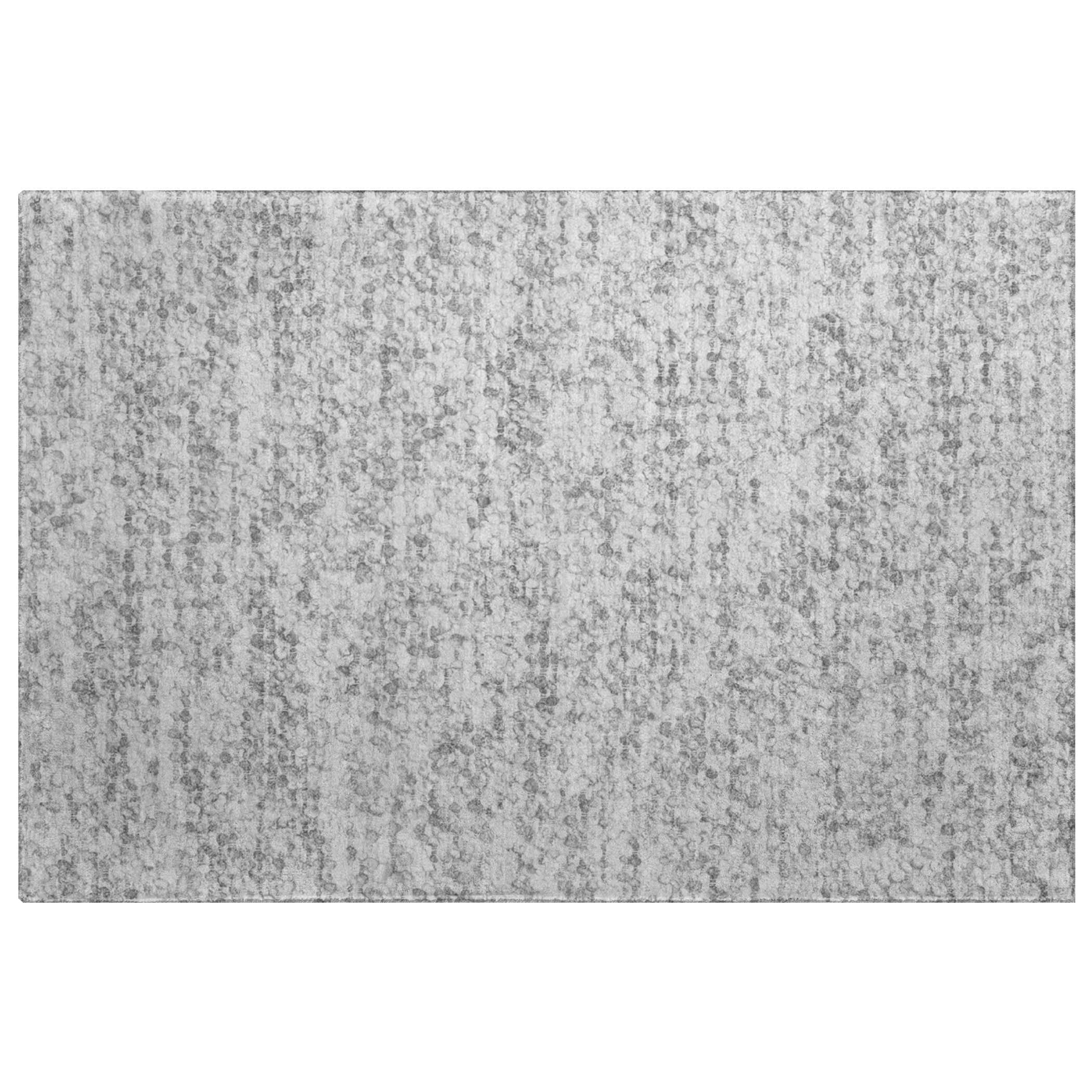 Luxury Washable Transitional VY2 Silver Gray Rug 1'8" x 2'6" #shape_Rectangle
