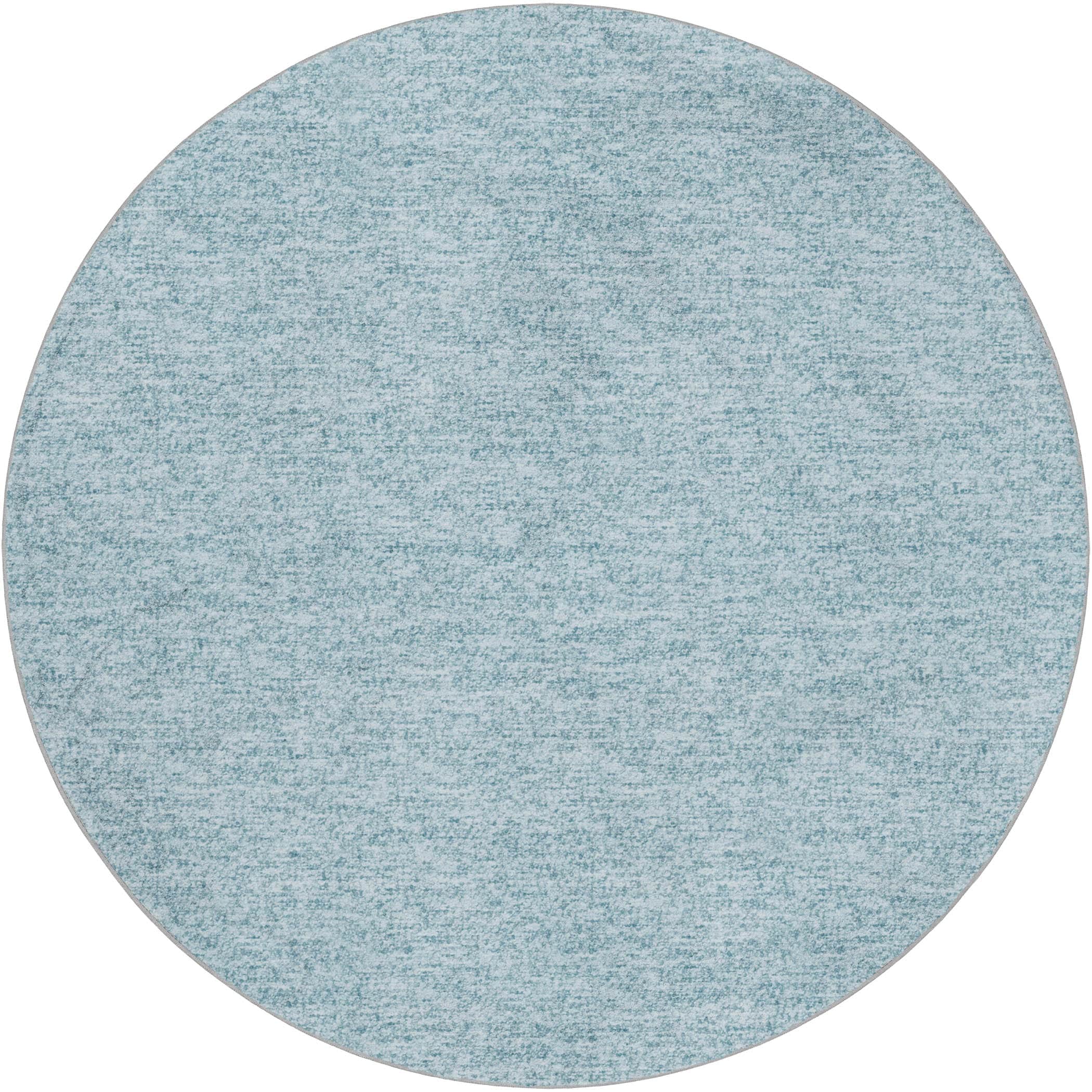 Luxury Washable Transitional VY2 Sky Blue Rug 8' x 8' #shape_Round