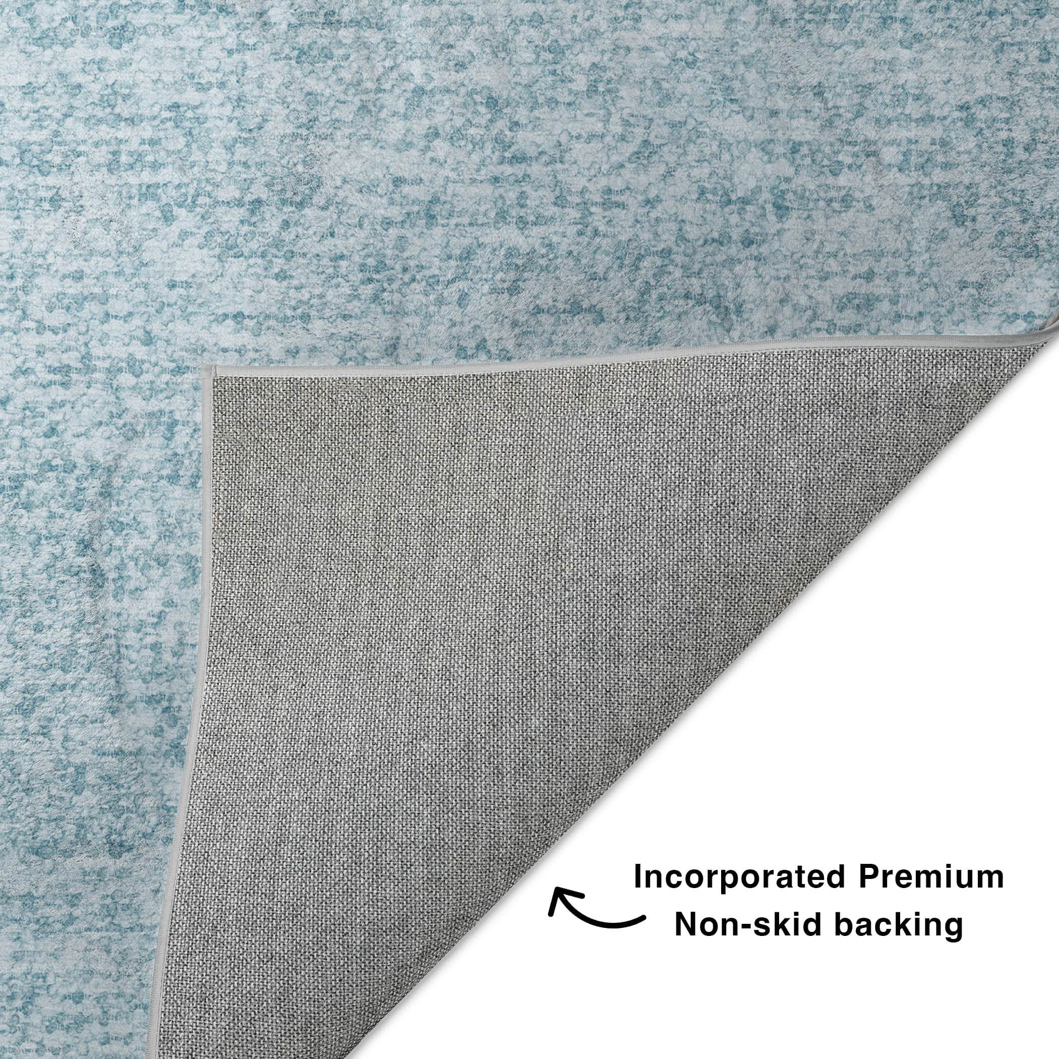 Luxury Washable Transitional VY2 Sky Blue Rug 1'8" x 2'6" #shape_Rectangle