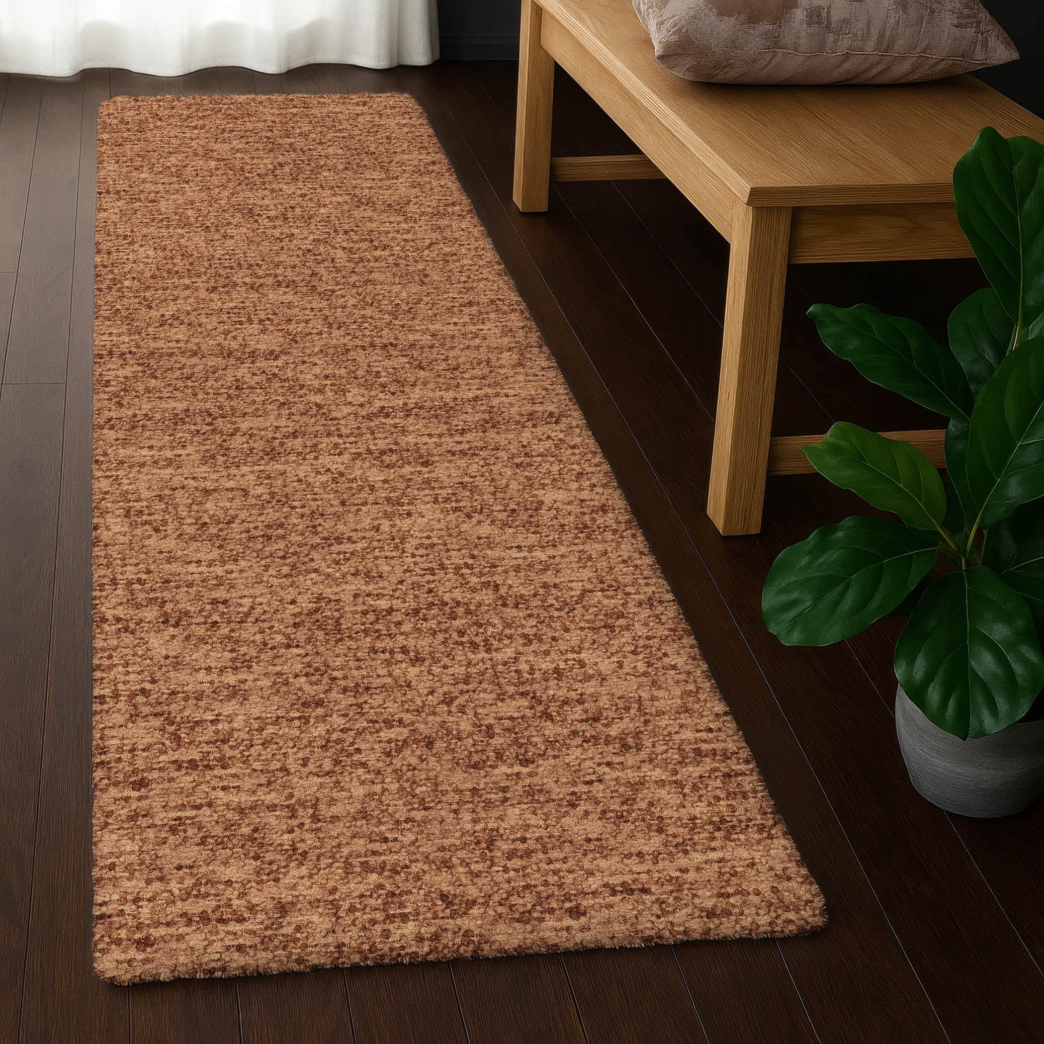 Luxury Washable Transitional VY2 Spice Orange Rug 2'3" x 7'6" #shape_Runner
