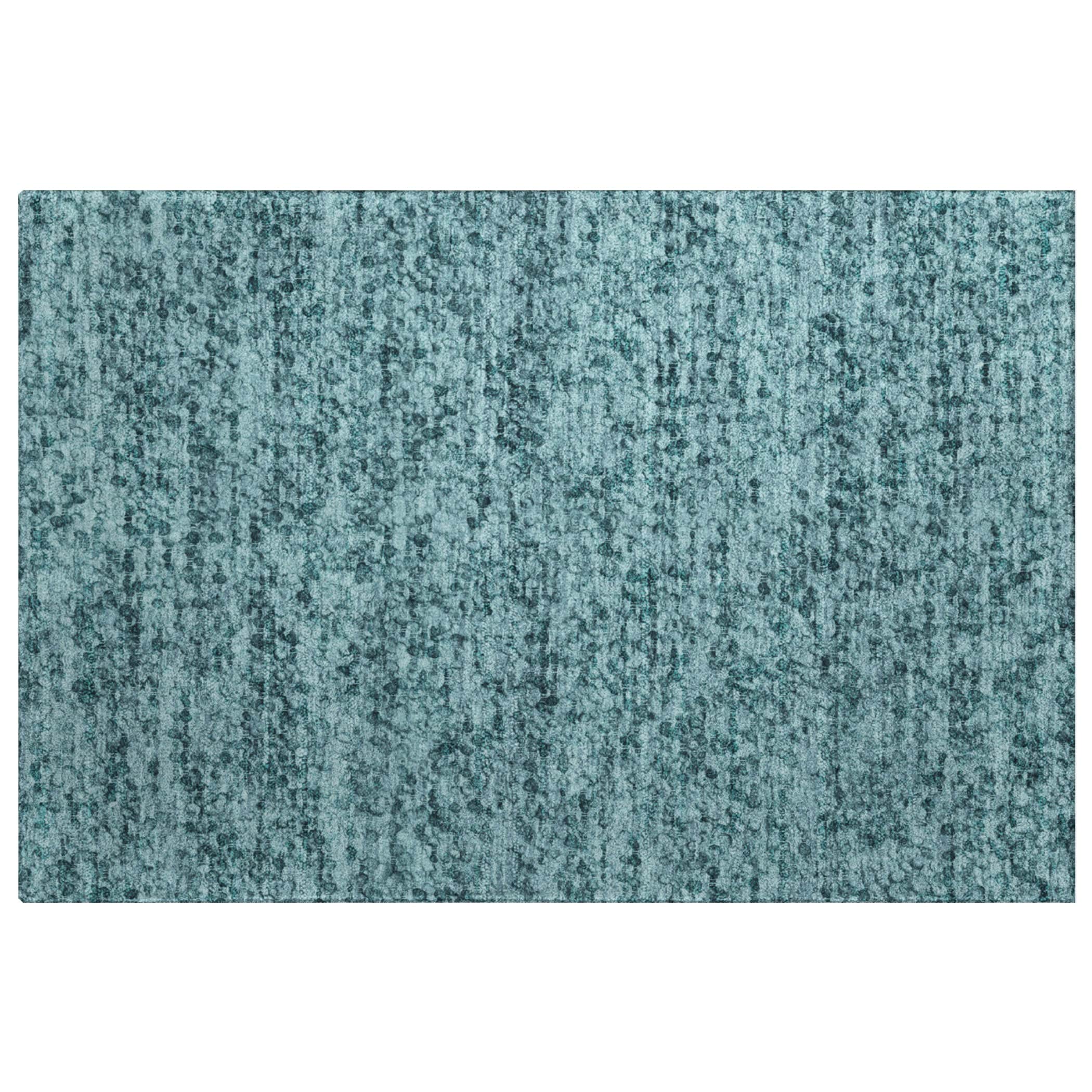 Luxury Washable Transitional VY2 Teal Rug 1'8" x 2'6" #shape_Rectangle