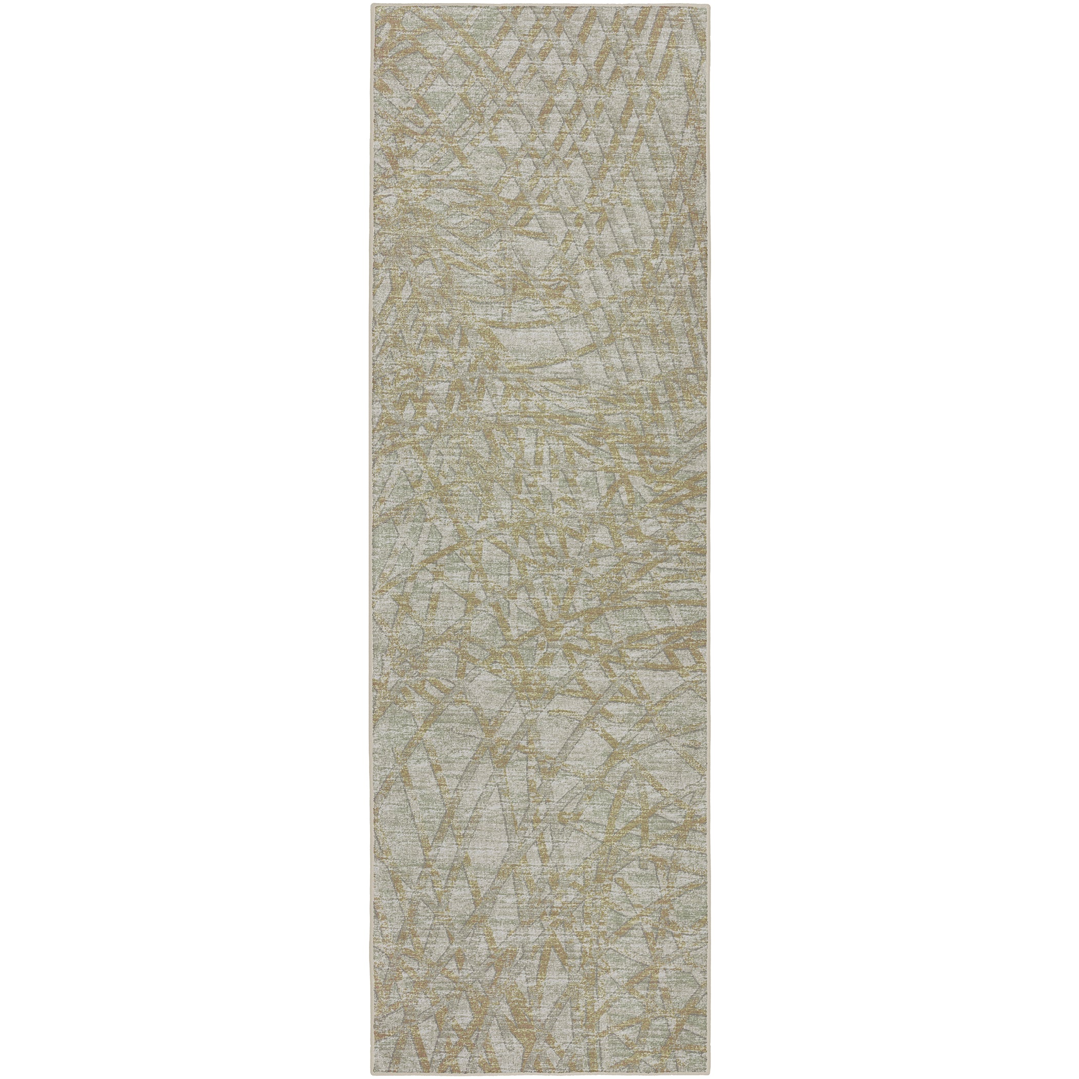 Indoor/Outdoor Transitional WL2 Aloe Green Rug 2'6" x 10' #shape_Runner