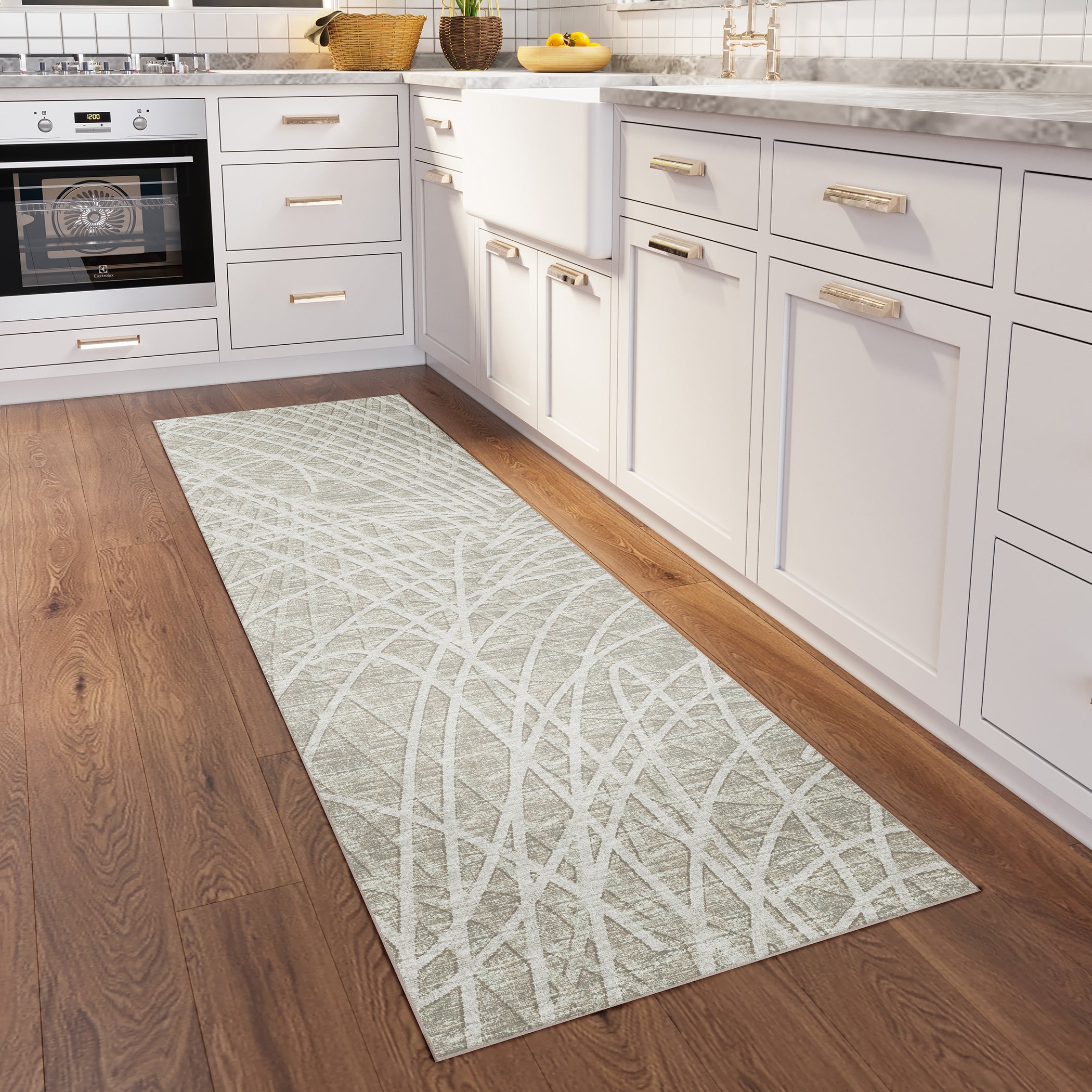 Indoor/Outdoor Transitional WL2 Taupe Brown Rug 2'6" x 10' #shape_Runner