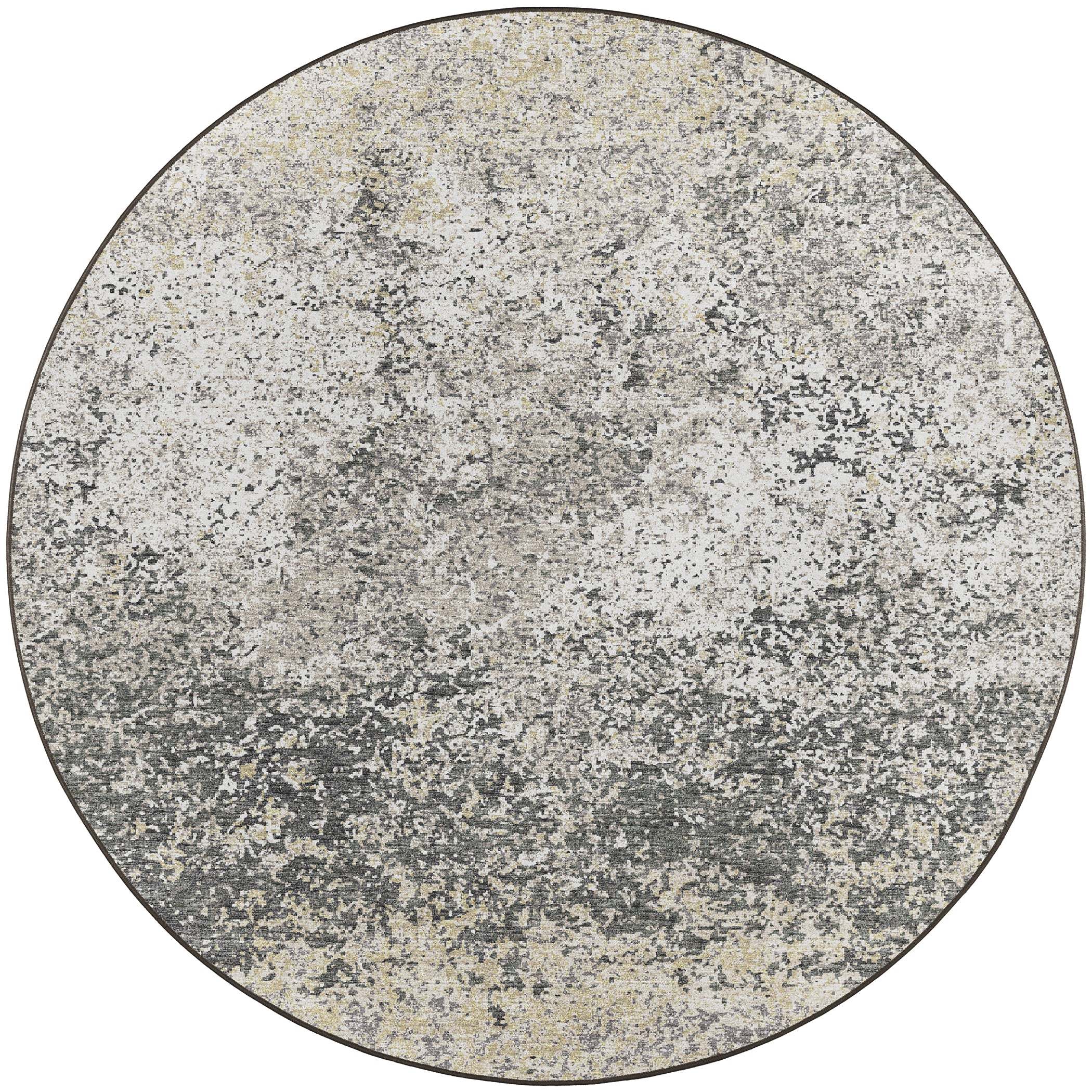 Indoor/Outdoor Transitional WL3 Graphite Gray Rug 4' x 4' #shape_Round