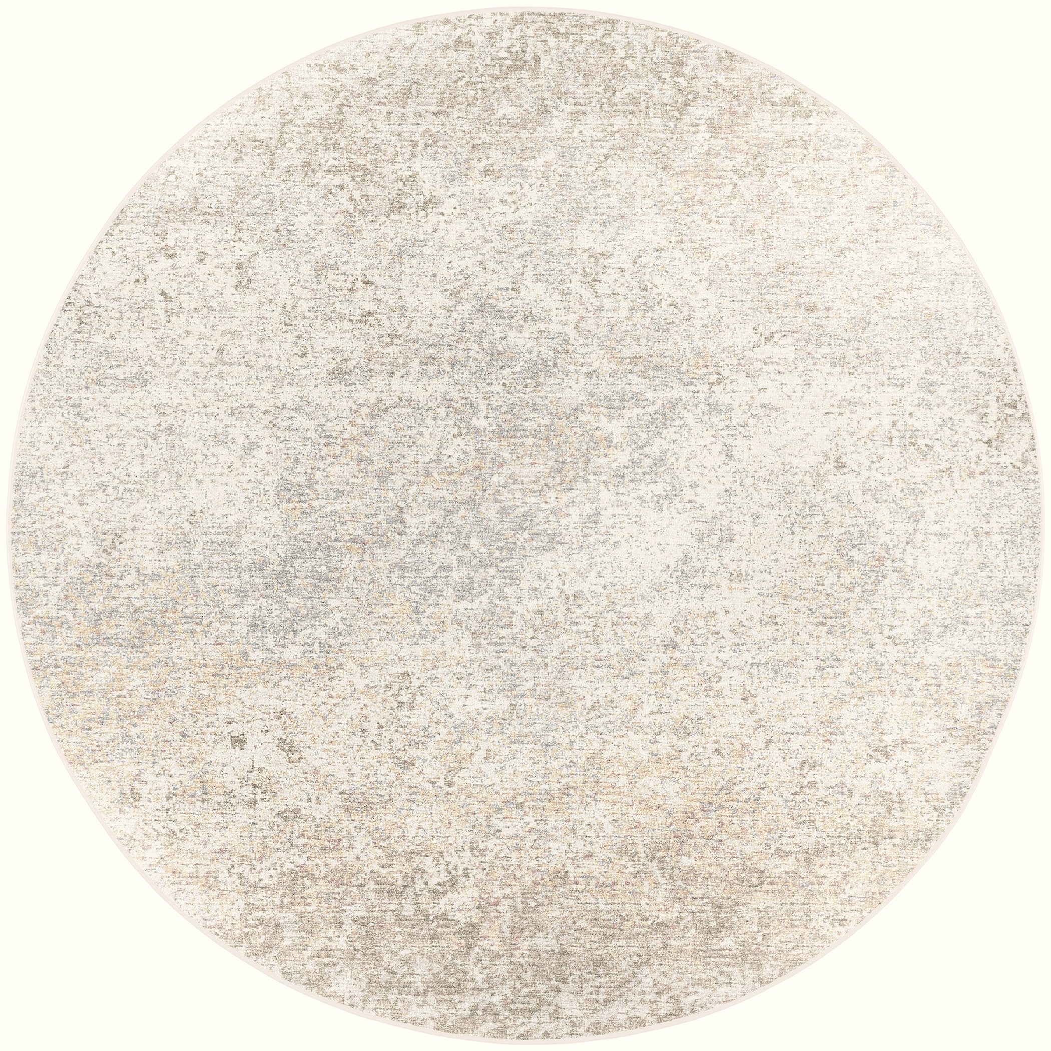 Indoor/Outdoor Transitional WL3 Khaki Brown Rug 4' x 4' #shape_Round
