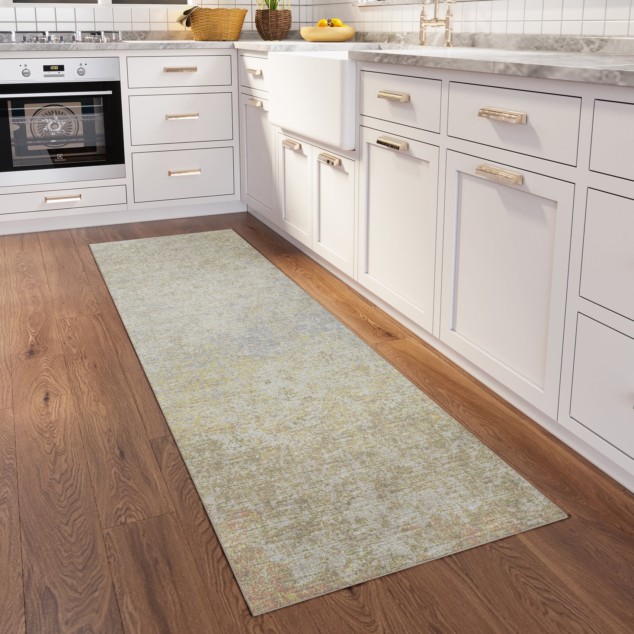 Indoor/Outdoor Transitional WL3 Khaki Brown Rug 2'6" x 10' #shape_Runner
