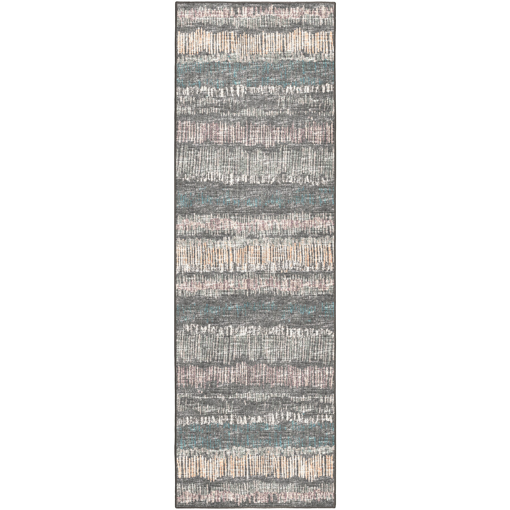 Indoor/Outdoor Transitional WL4 Charcoal Gray Rug 2'6" x 10' #shape_Runner
