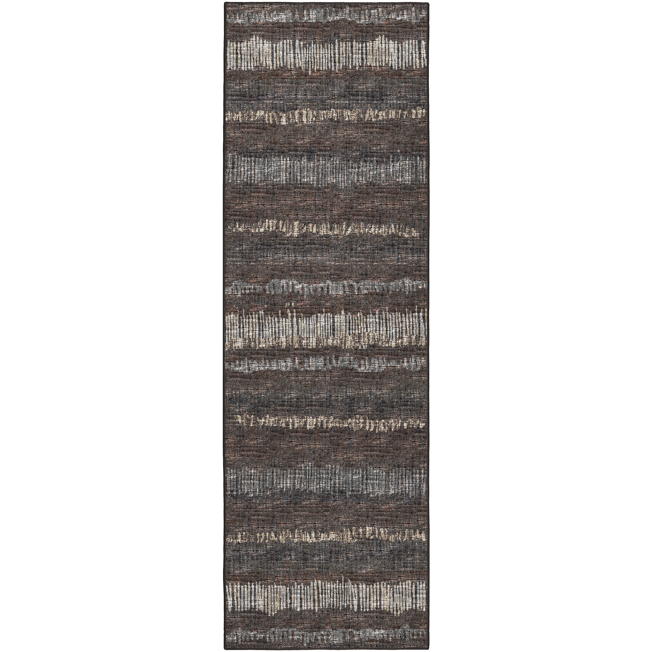 Indoor/Outdoor Transitional WL4 Coffee Brown Rug 2'6" x 10' #shape_Runner