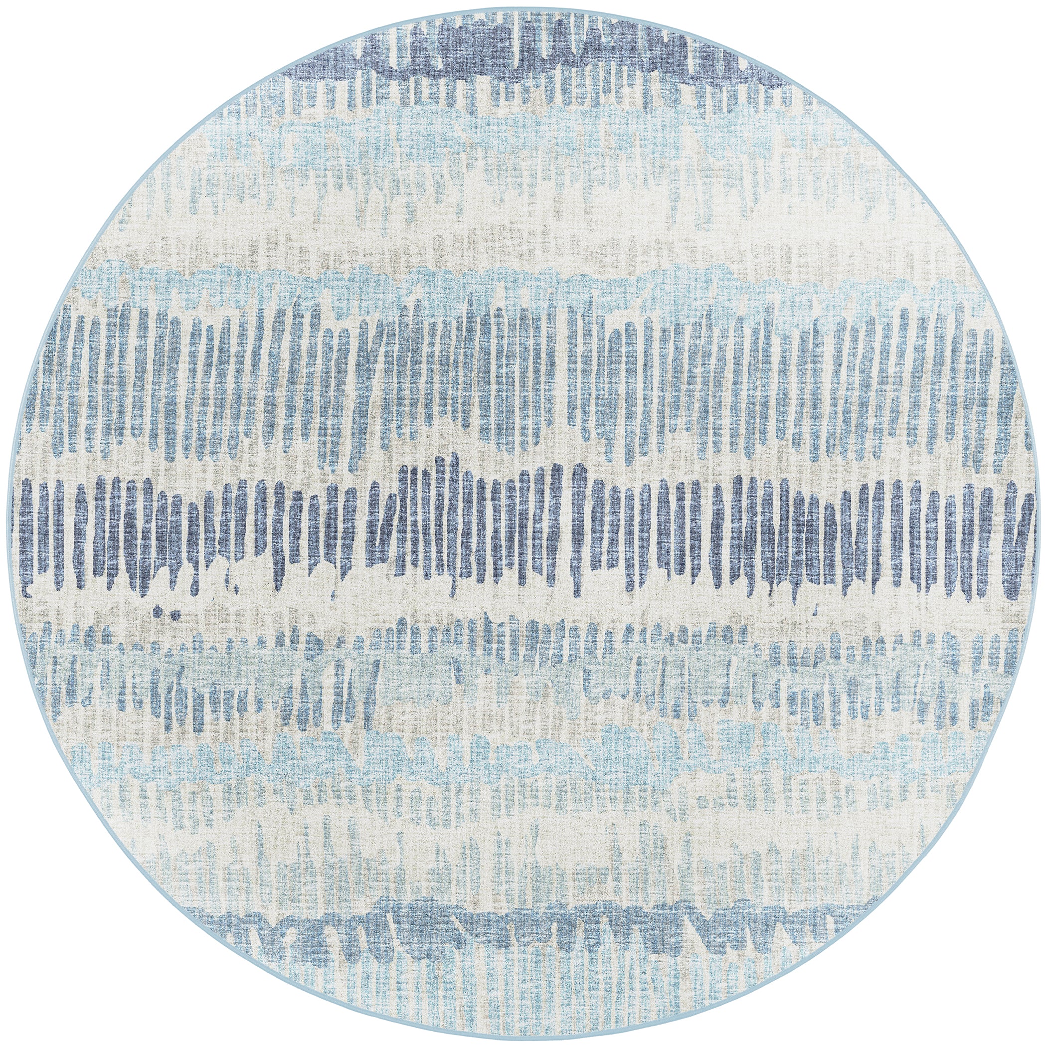 Indoor/Outdoor Transitional WL4 Sky Blue Rug 4' x 4' #shape_Round