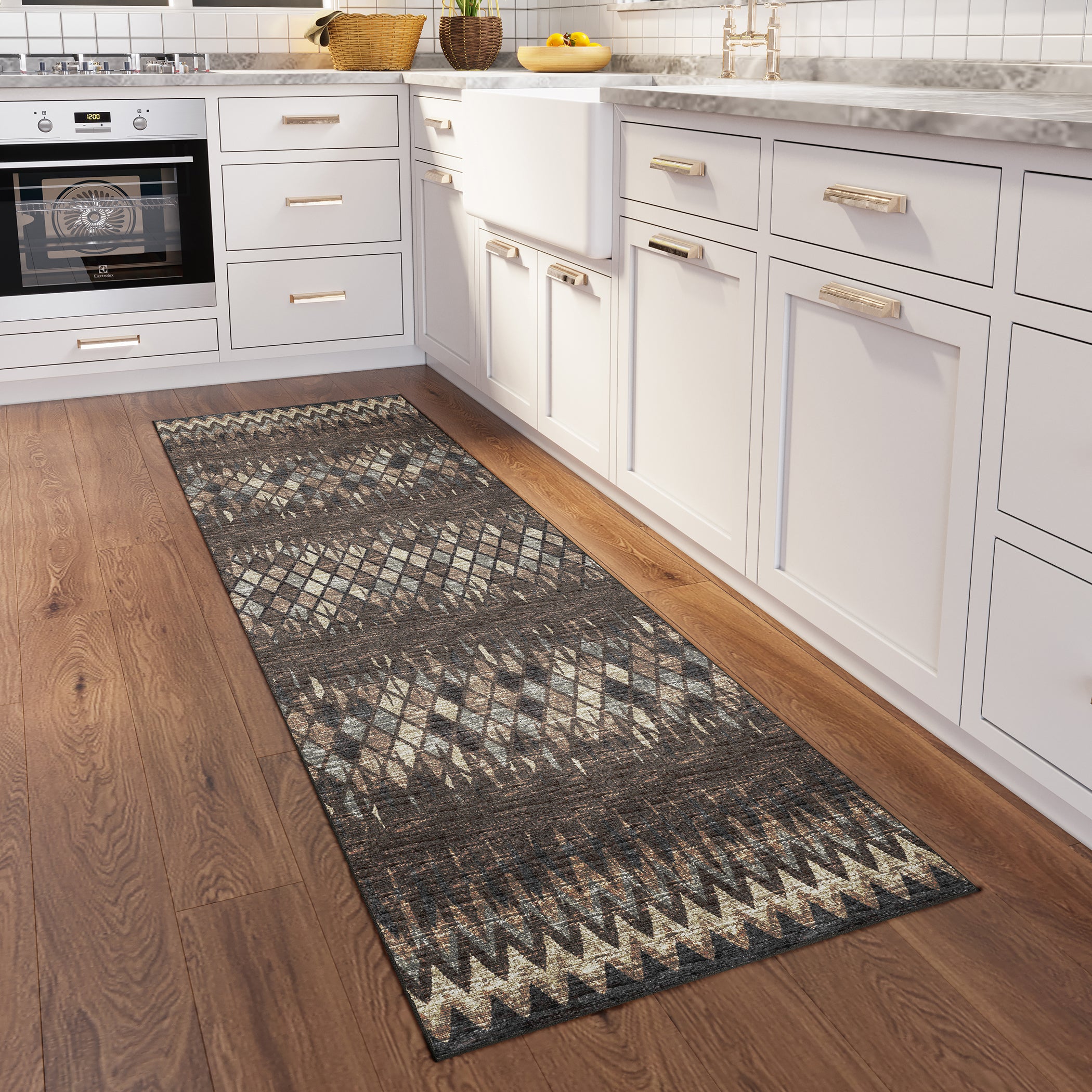 Indoor/Outdoor Transitional WL5 Driftwood Brown Rug 2'6" x 10' #shape_Runner