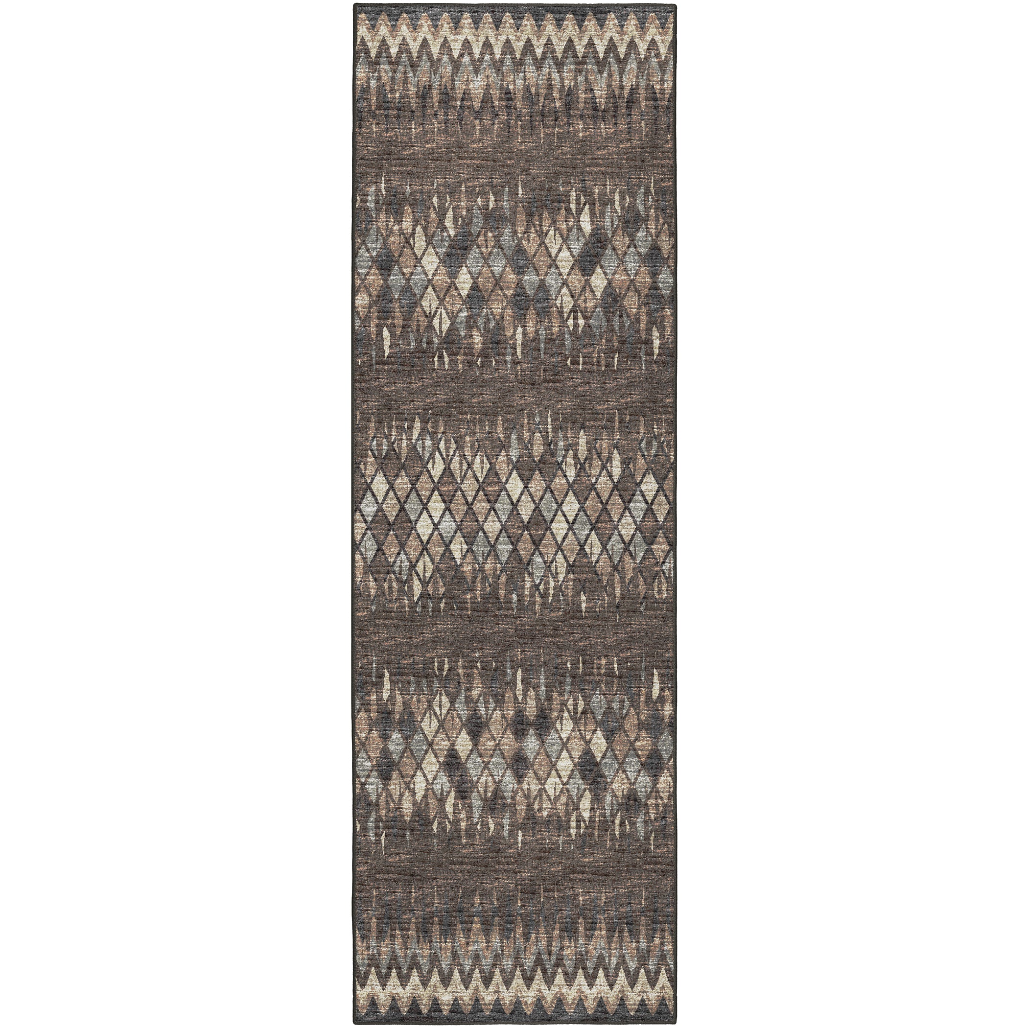 Indoor/Outdoor Transitional WL5 Driftwood Brown Rug 2'6" x 10' #shape_Runner