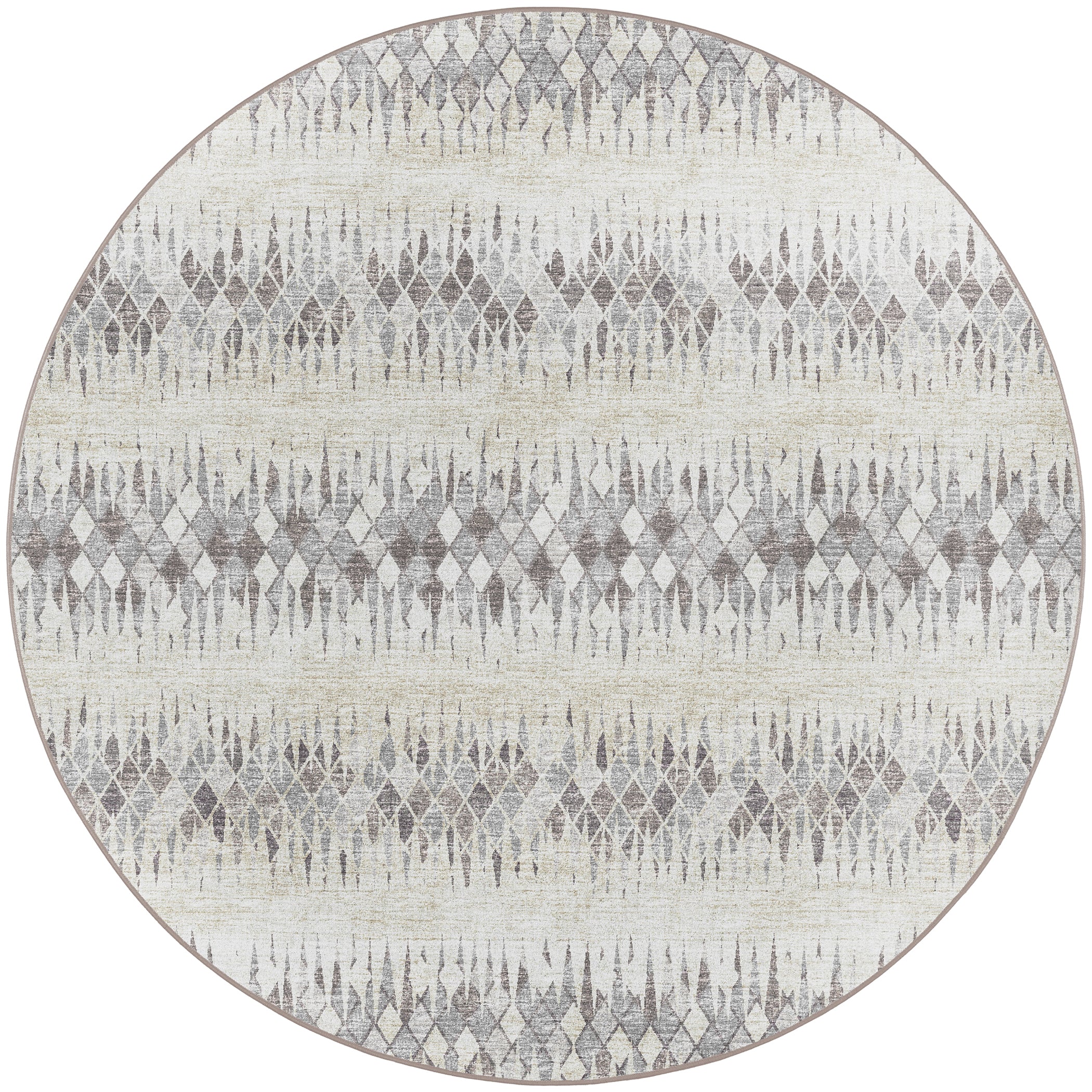 Indoor/Outdoor Transitional WL5 Ivory Rug 4' x 4' #shape_Round