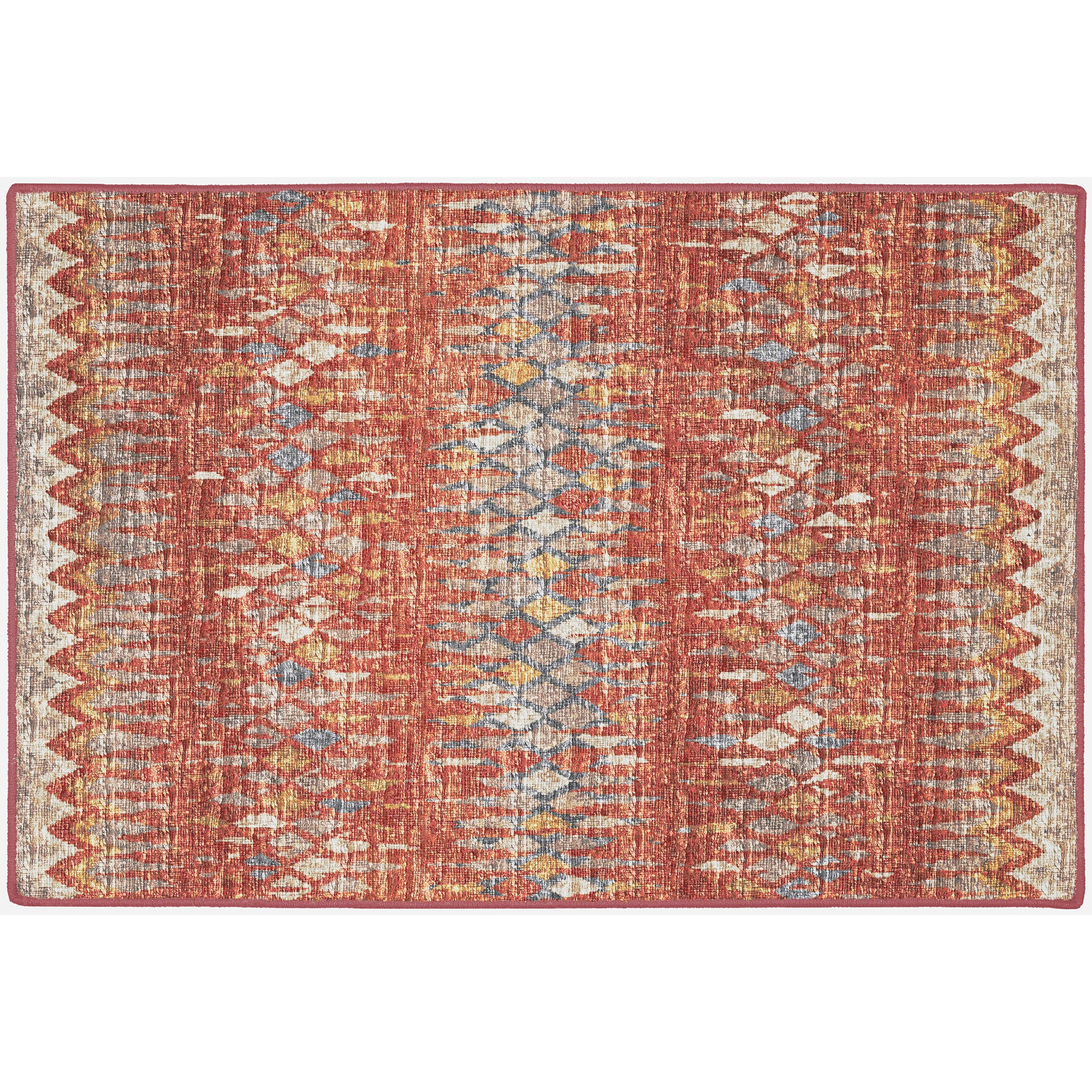 Indoor/Outdoor Transitional WL5 Paprika Orange Rug 2' x 3' #shape_Rectangle