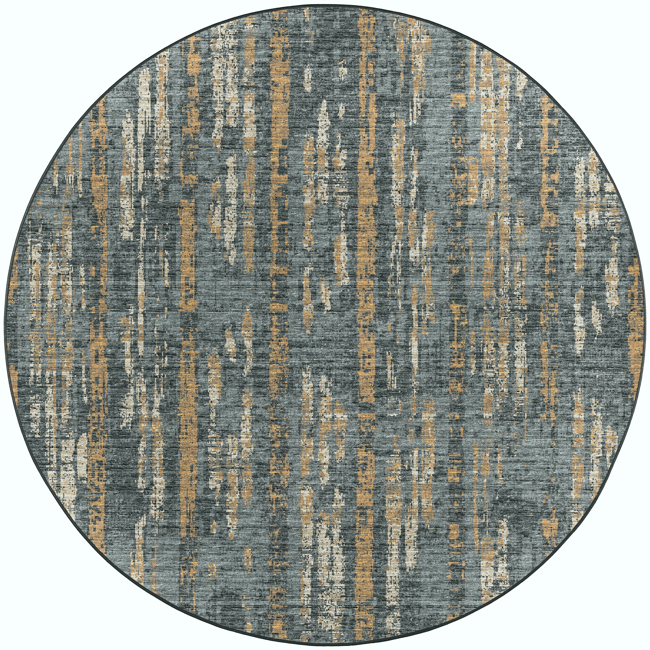 Indoor/Outdoor Transitional WL6 Charcoal Gray Rug 4' x 4' #shape_Round