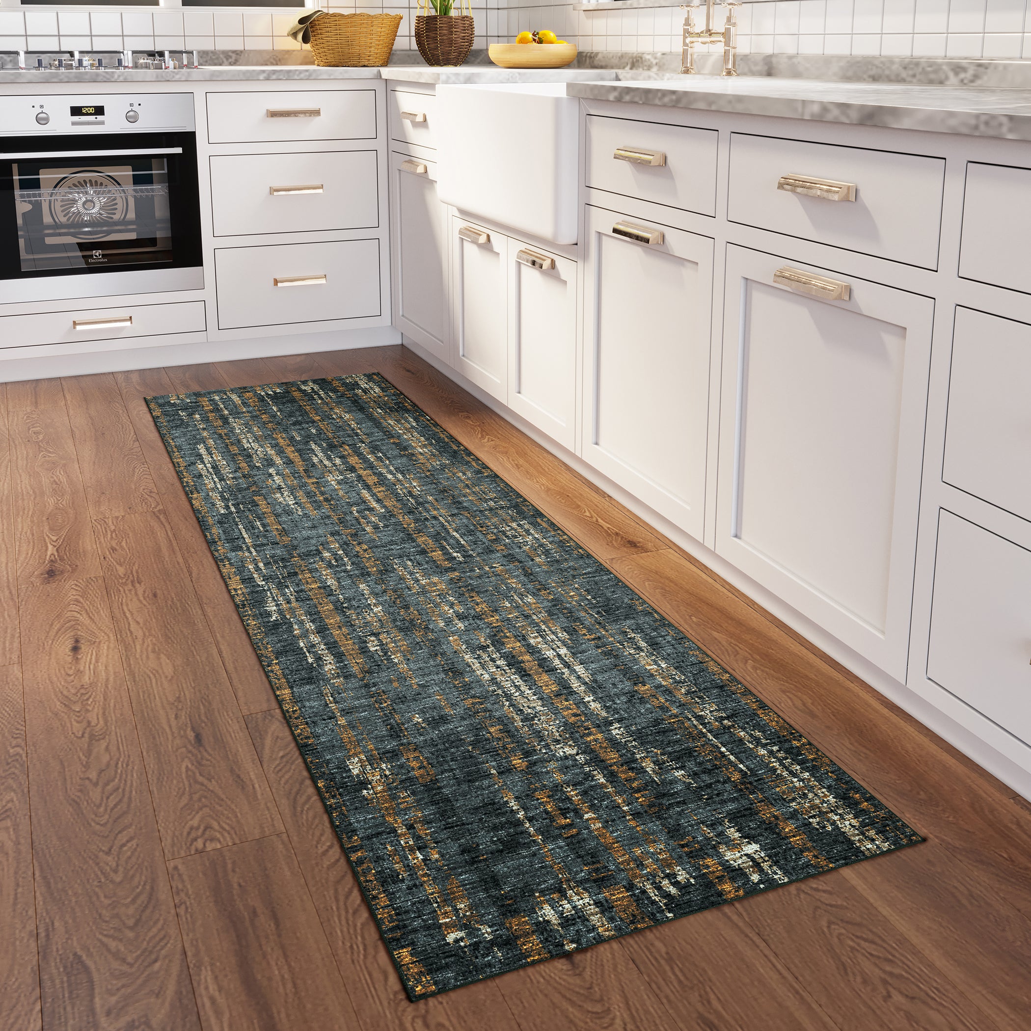 Indoor/Outdoor Transitional WL6 Charcoal Gray Rug 2'6" x 10' #shape_Runner