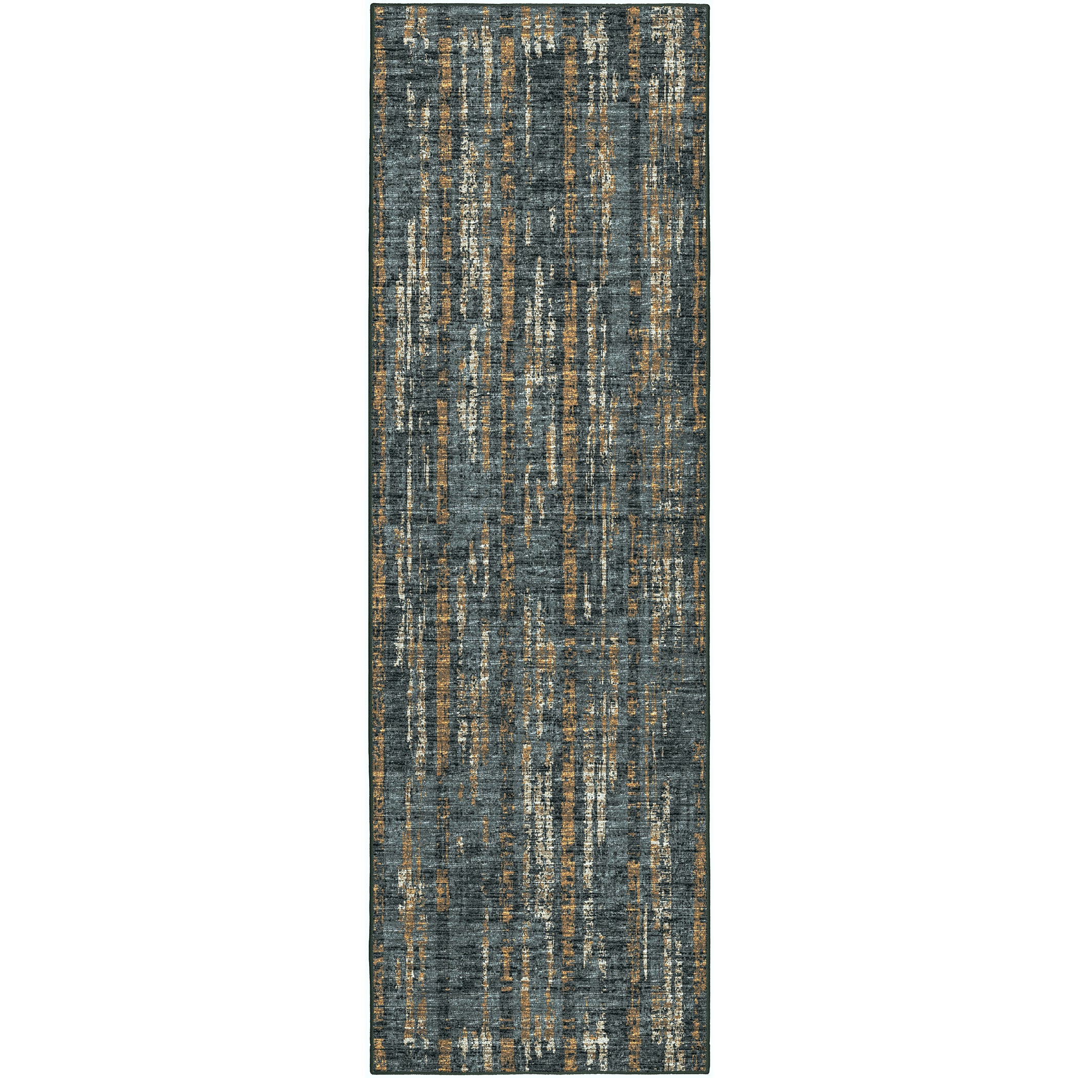 Indoor/Outdoor Transitional WL6 Charcoal Gray Rug 2'6" x 10' #shape_Runner