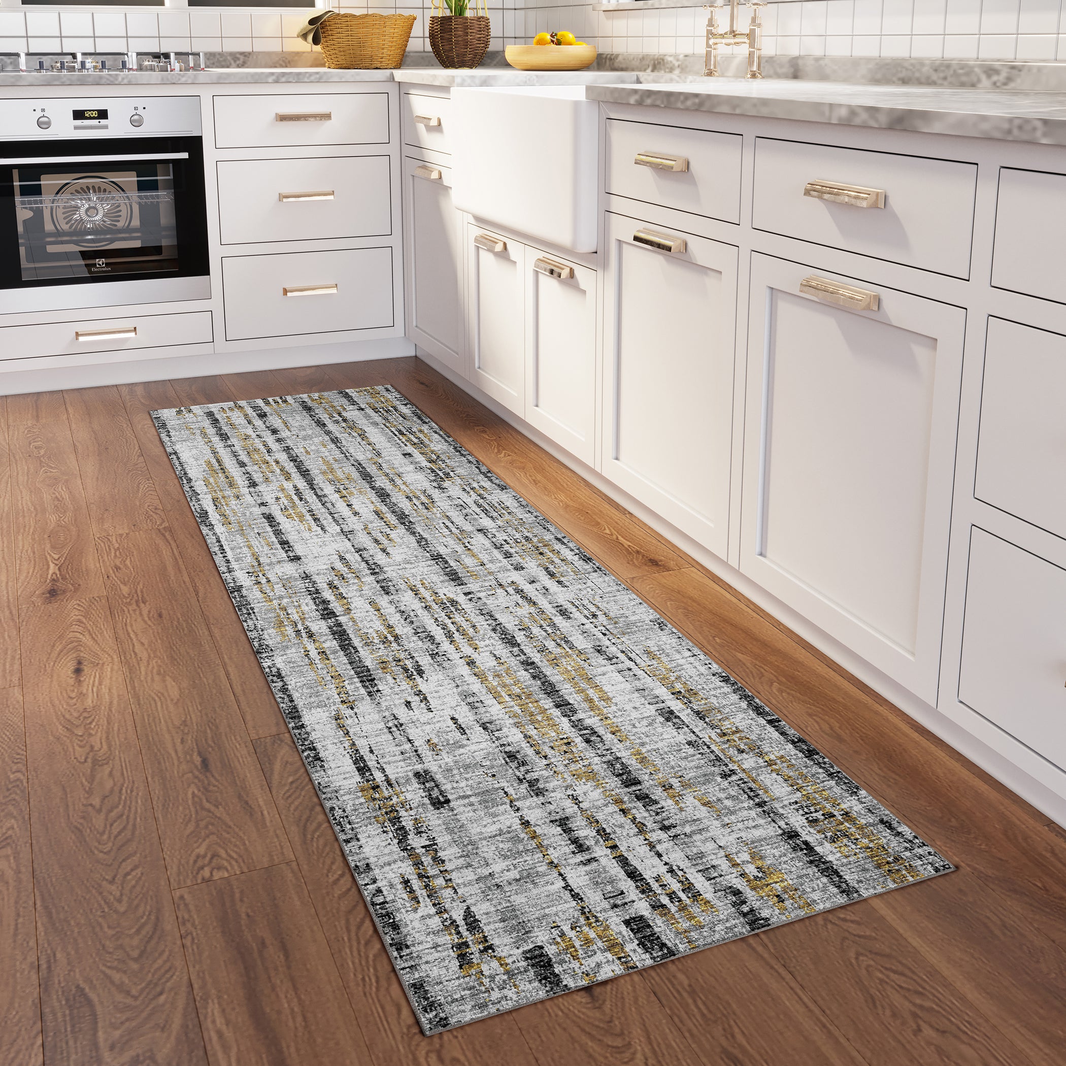 Indoor/Outdoor Transitional WL6 Gray Rug 2'6" x 10' #shape_Runner