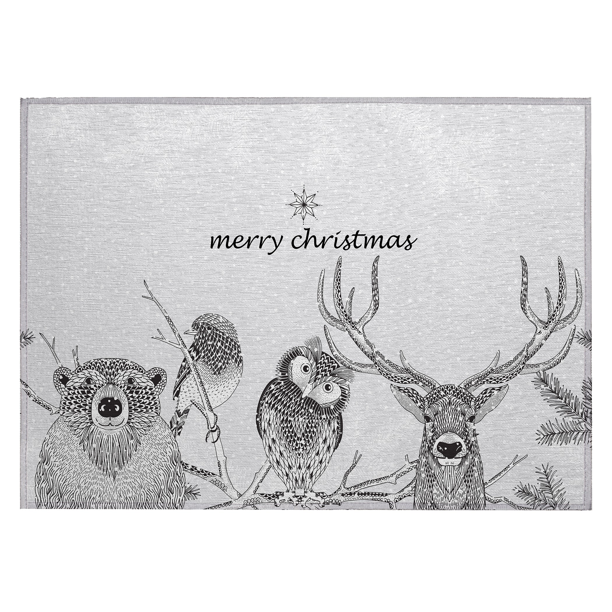 Luxury Machine Washable Indoor/Outdoor Holiday WN10 Flannel Gray Rug 1'8" x 2'6" #shape_Rectangle