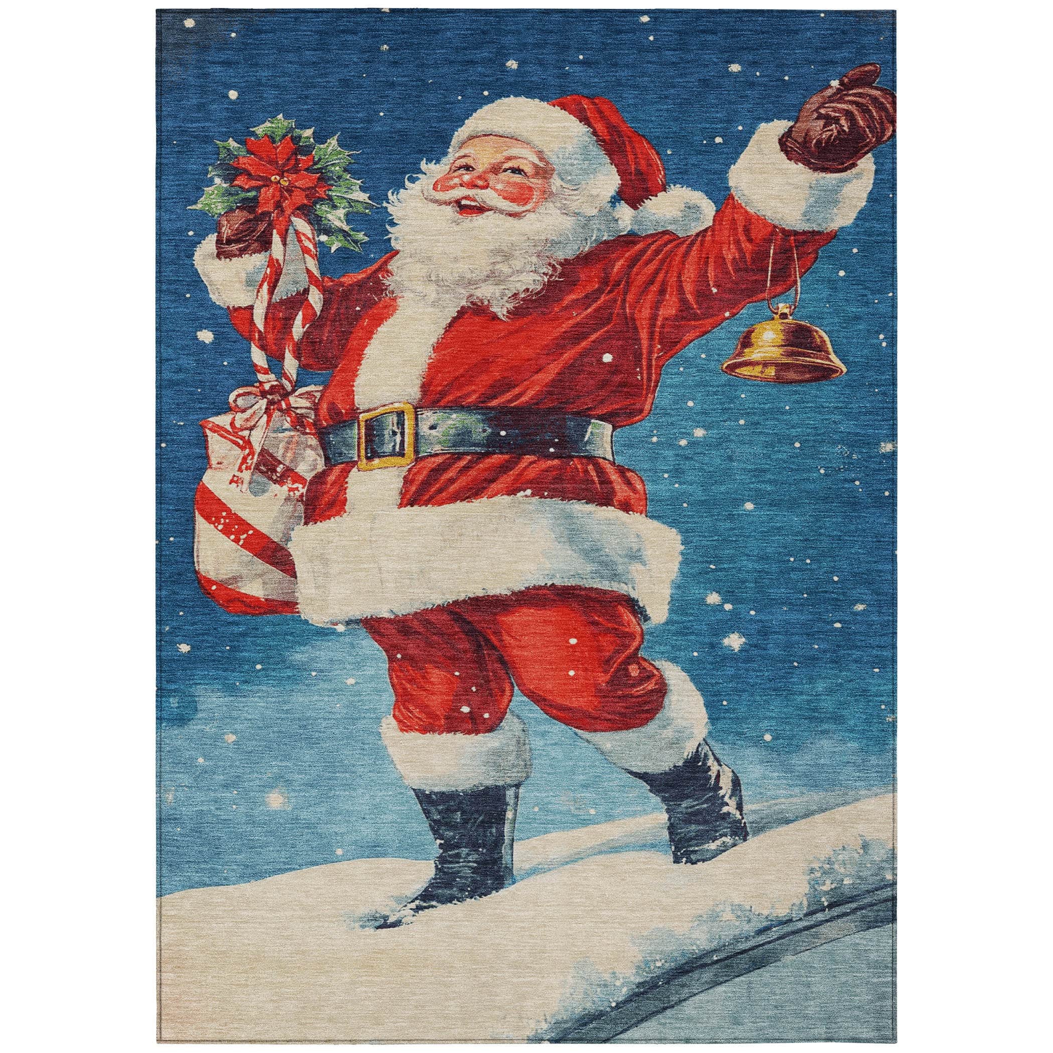 Luxury Machine Washable Indoor/Outdoor Holiday WN15 Blue Rug 2'6" x 3'10" #shape_Rectangle