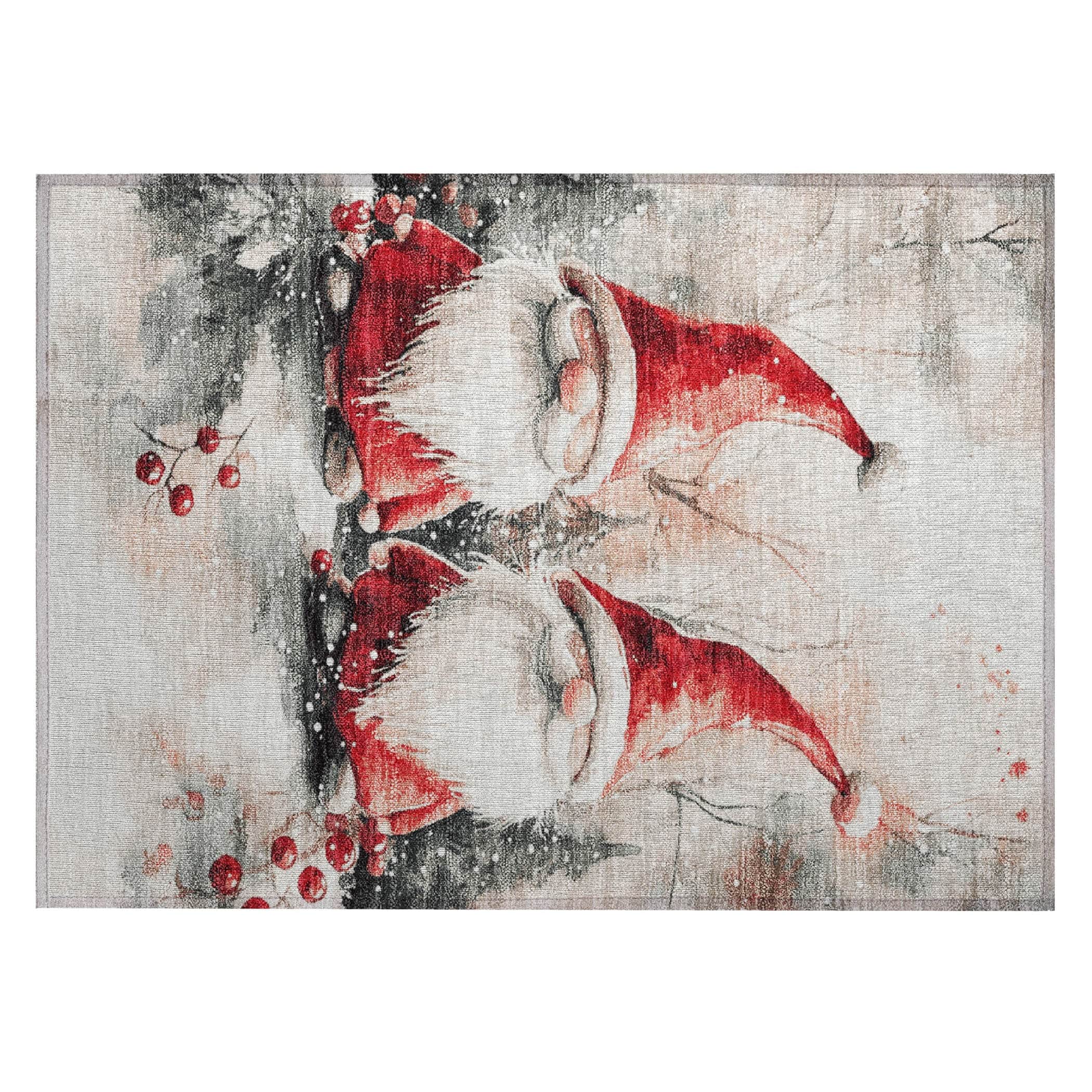 Luxury Machine Washable Indoor/Outdoor Holiday WN16 Ivory Rug 1'8" x 2'6" #shape_Rectangle