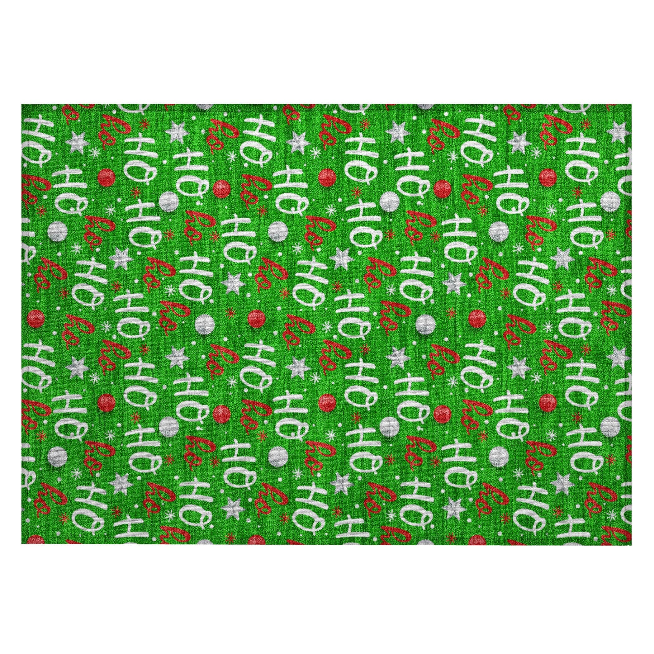 Luxury Machine Washable Indoor/Outdoor Holiday WN18 Green Rug 1'8" x 2'6" #shape_Rectangle